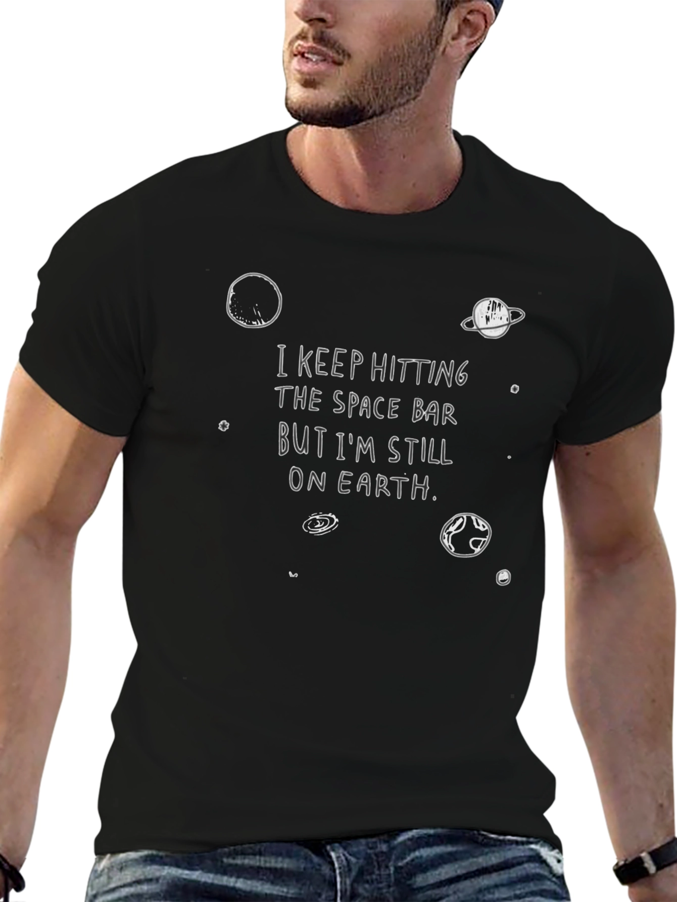Space Bar Earth T-Shirt - Funny Graphic Tee