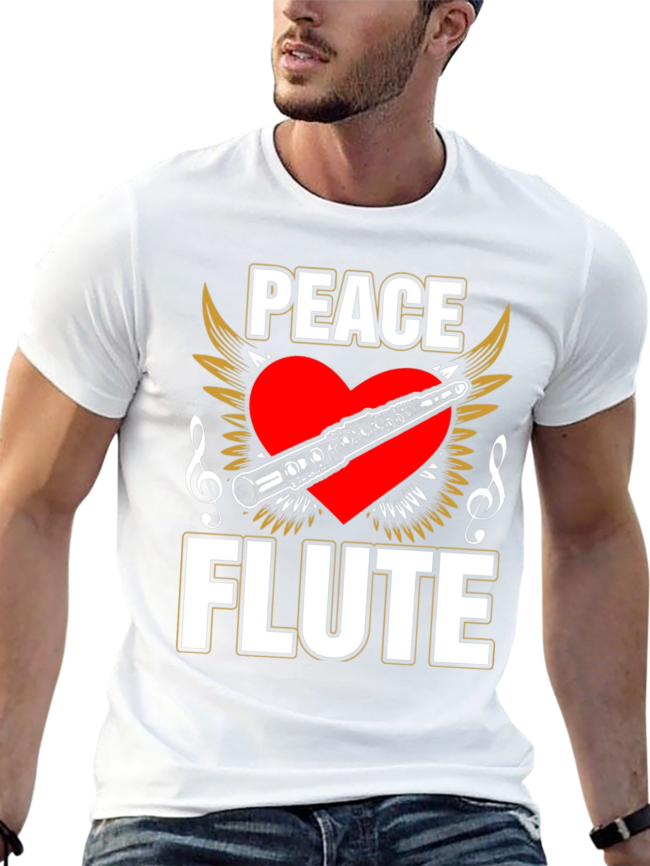 Peace Flute T-Shirt - Musician Gift Tee