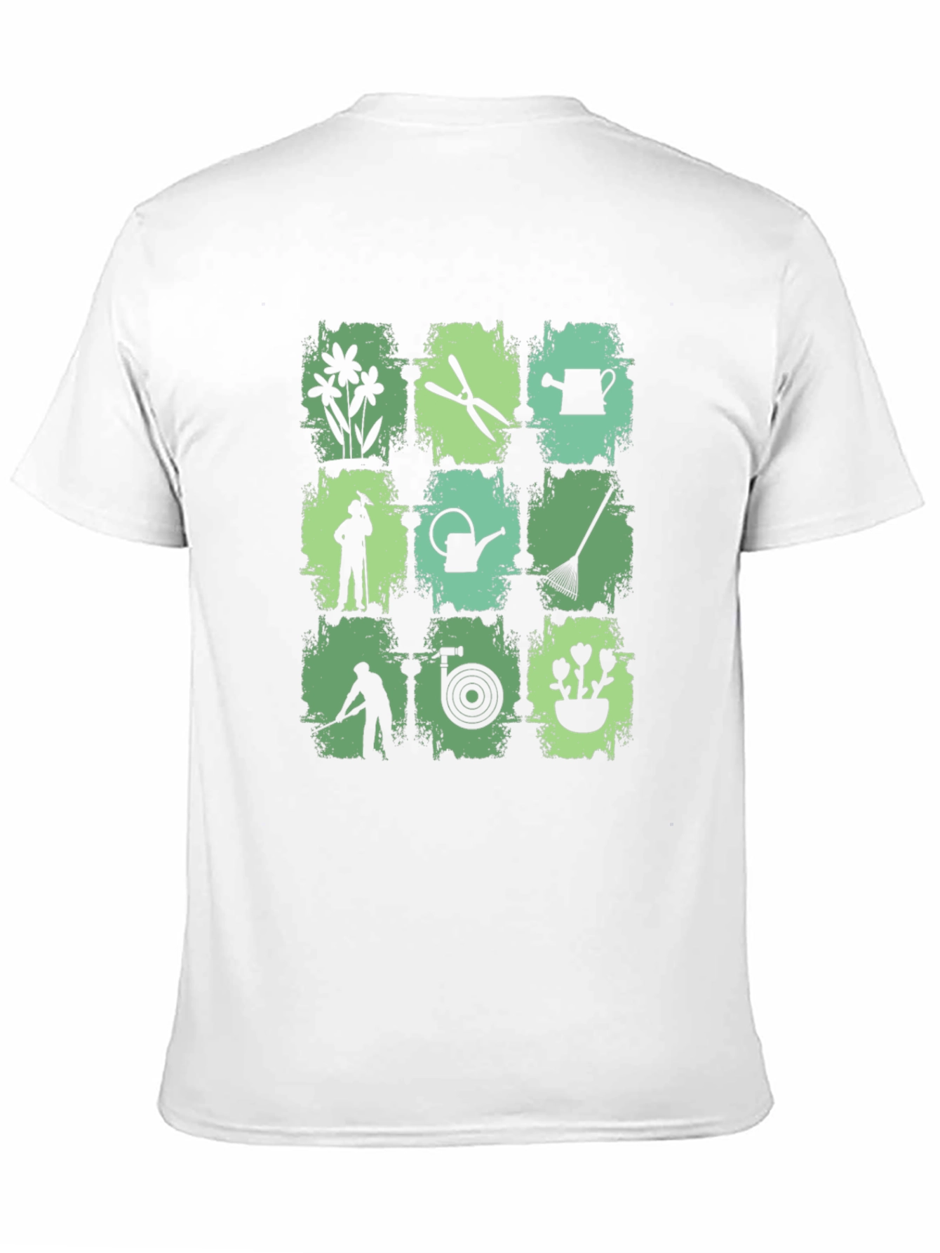 Gardening Tools Graphic Print Crew Neck T-Shirt