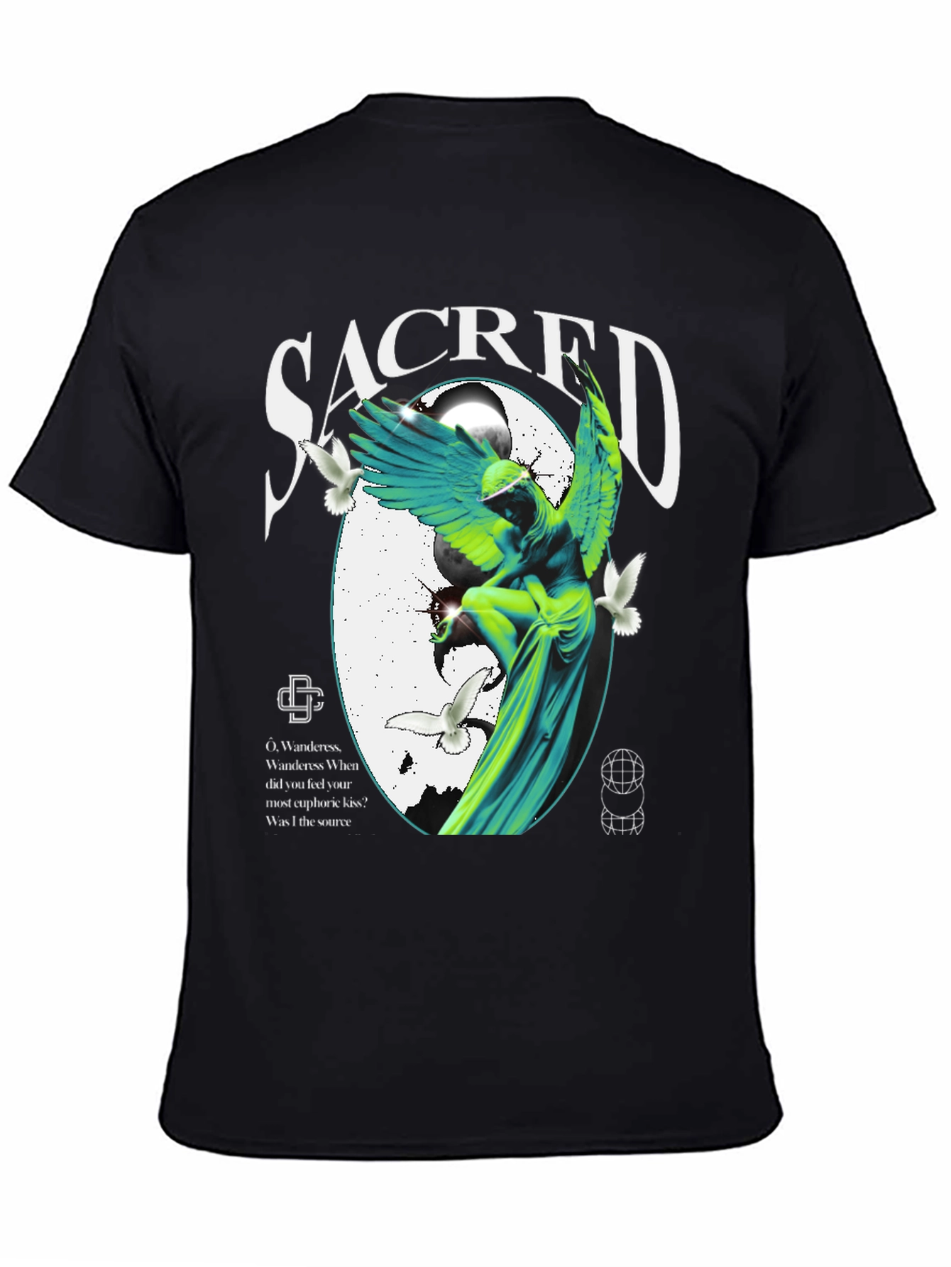 Sacred Angel Graphic Black T-Shirt
