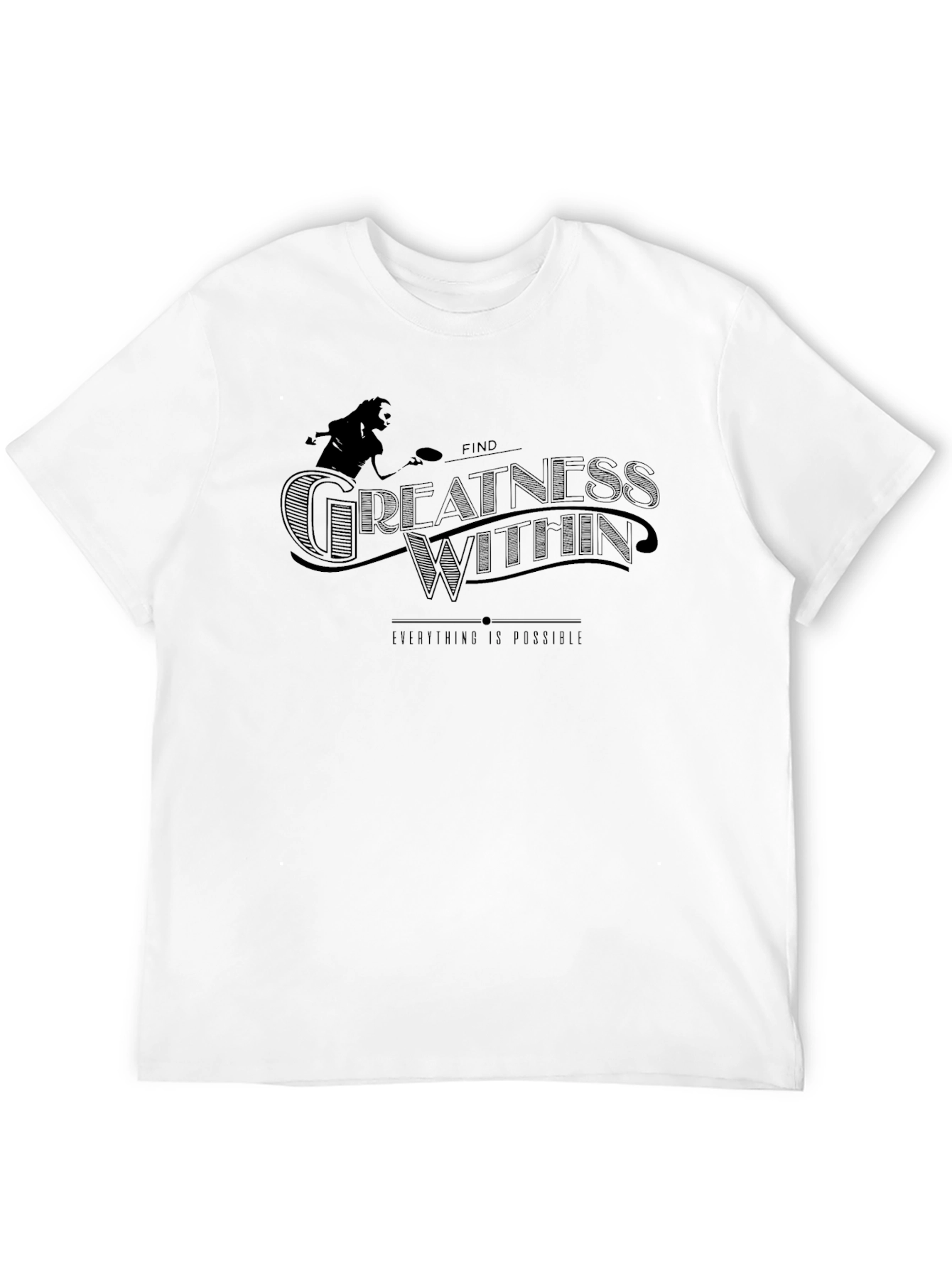 Motivational Black Graphic Tee - Find Greatness Within
