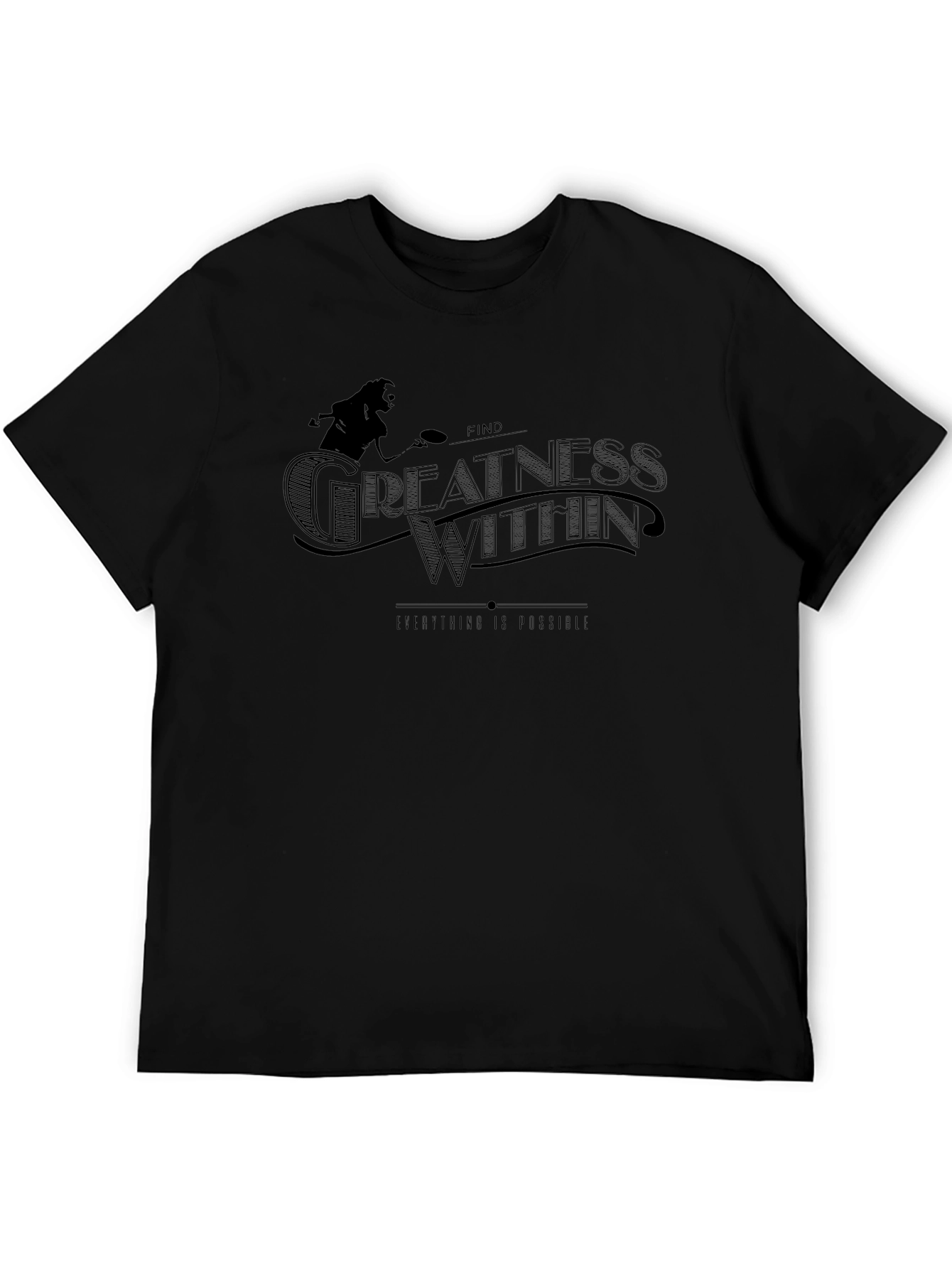 Motivational Black Graphic Tee - Find Greatness Within