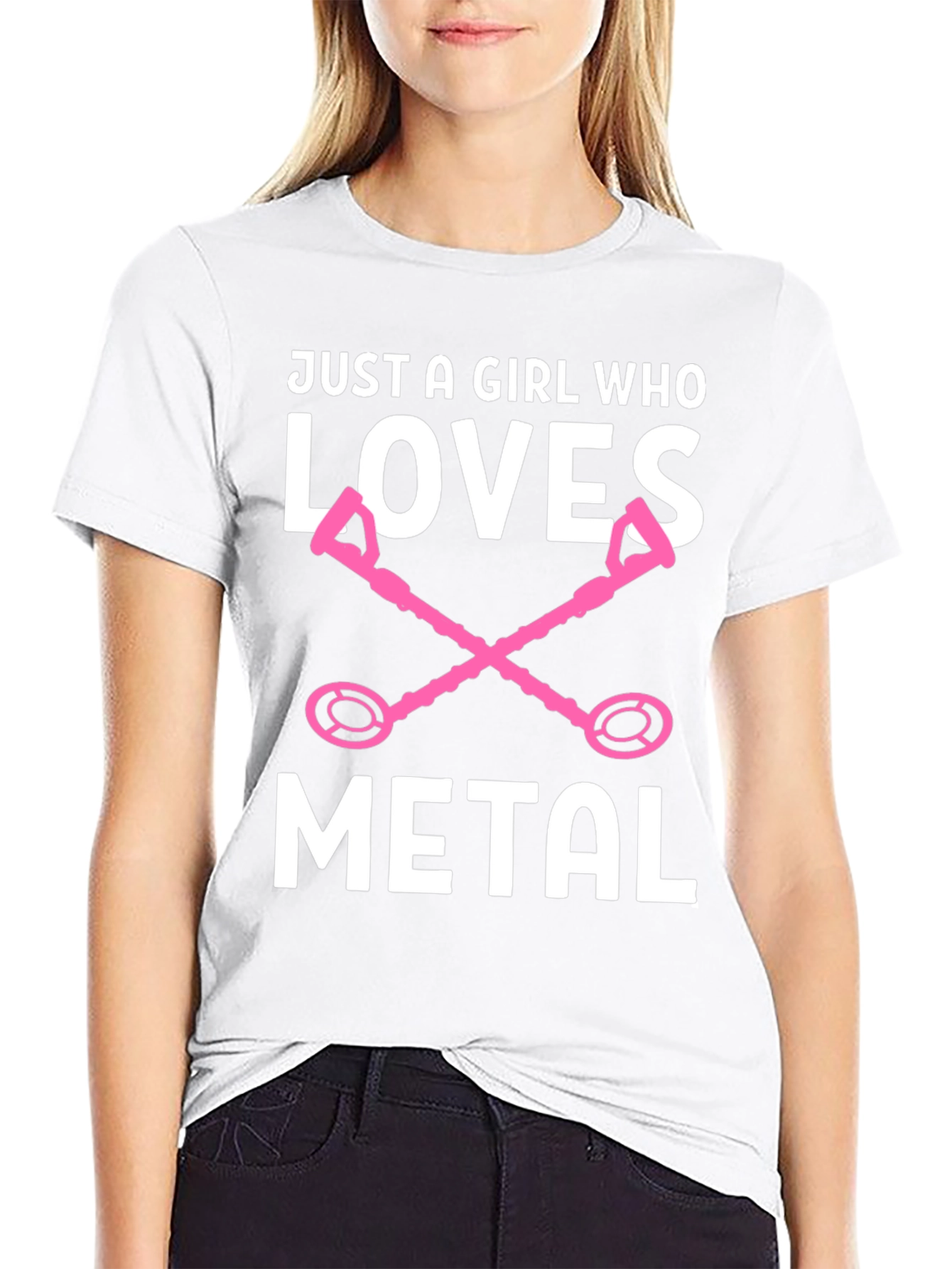 Girl Who Loves Metal Detector Graphic Tee