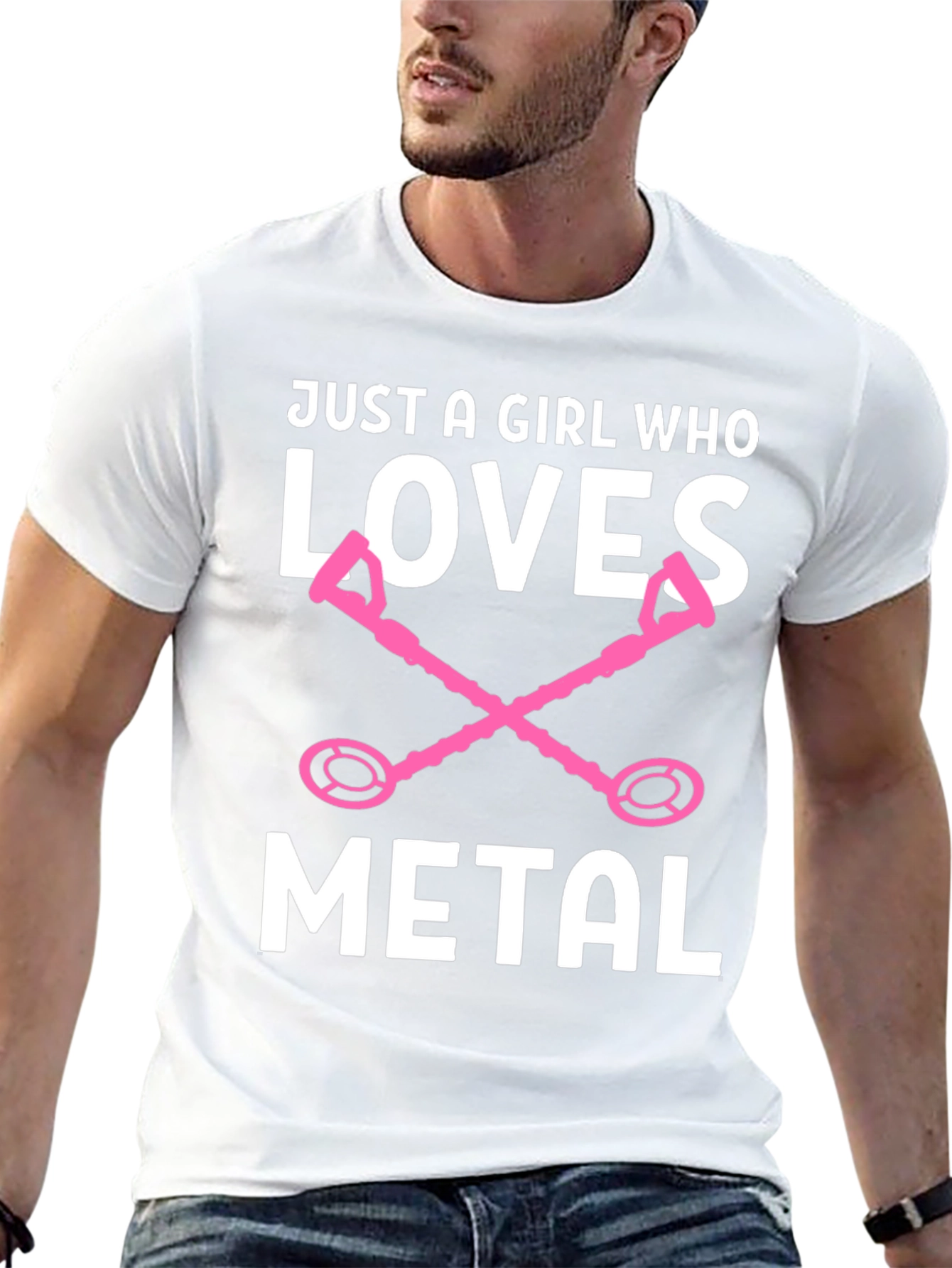 Girl Who Loves Metal Detector Graphic Tee