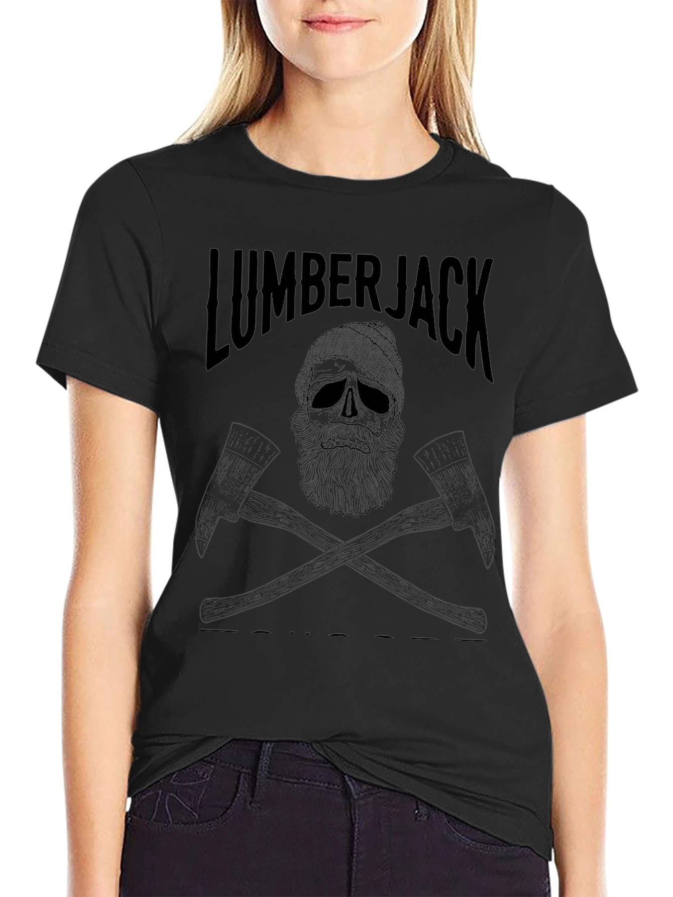 Lumberjack Skull Graphic T-Shirt - Classic Crew Neck Tee