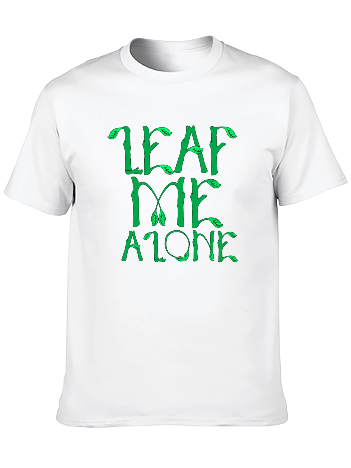 Leaf Me Alone Graphic Tee - Black Cotton T-Shirt