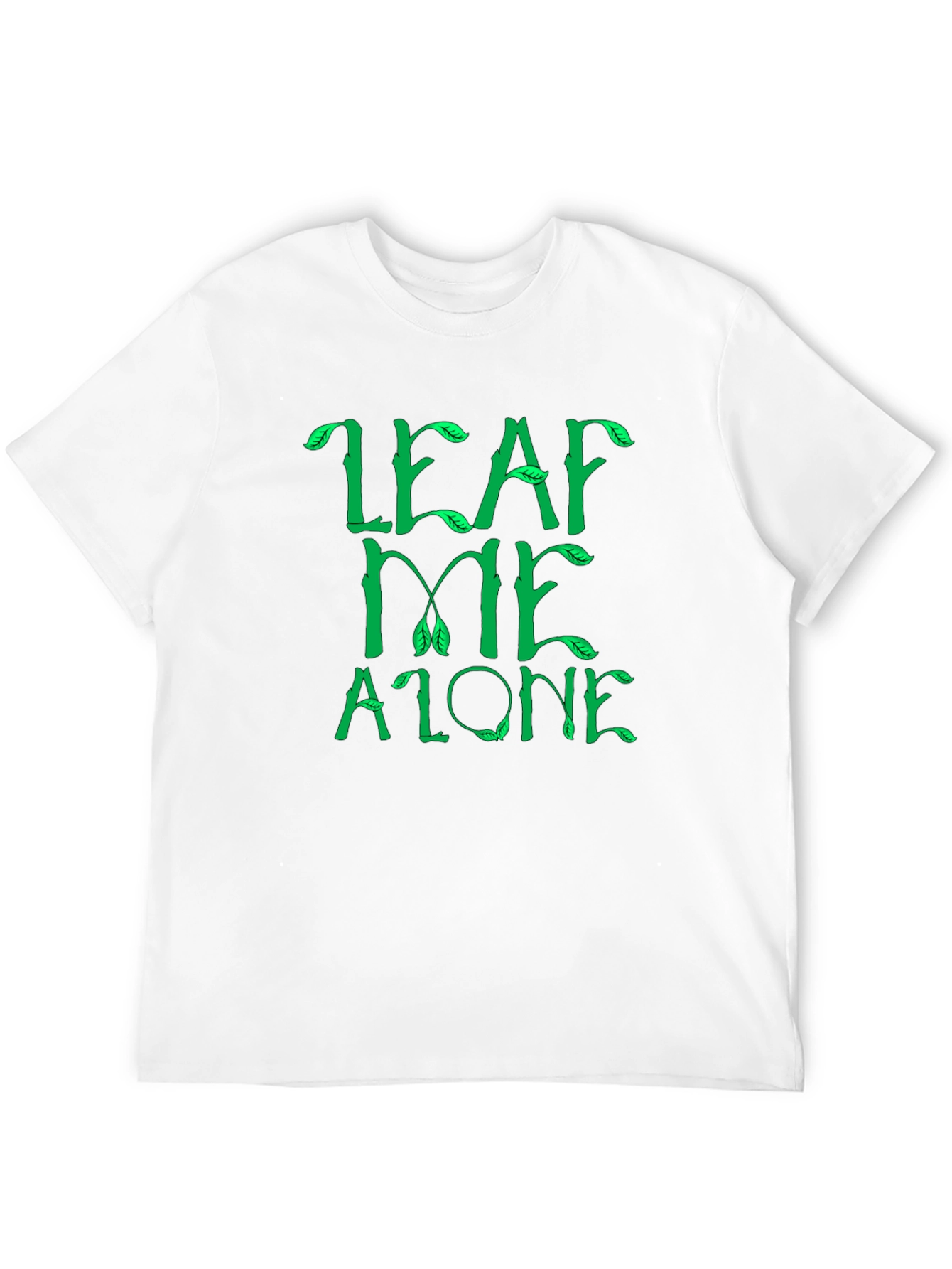 Leaf Me Alone Graphic Tee - Black Cotton T-Shirt