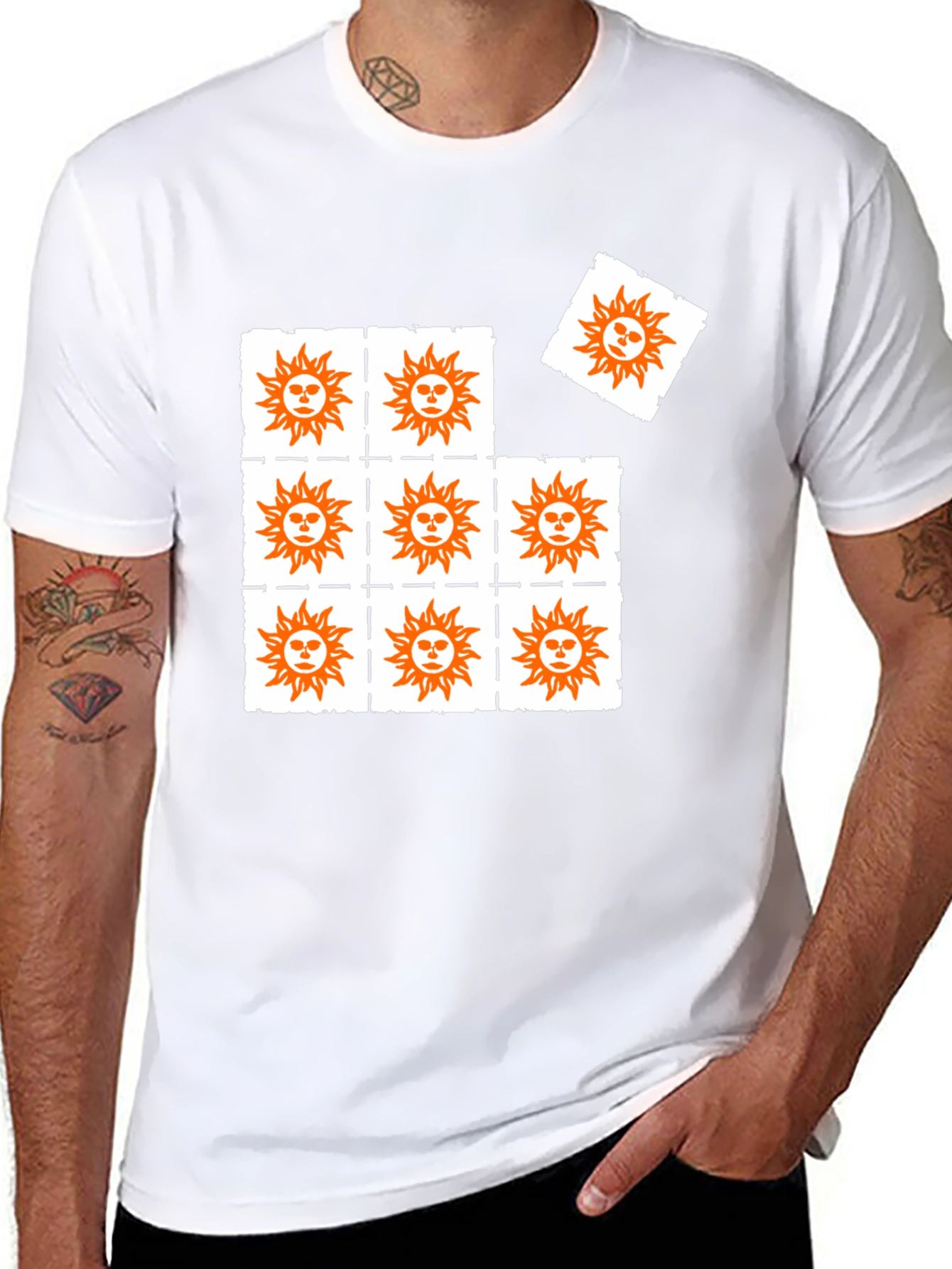 Sun Graphic Print Black T-Shirt