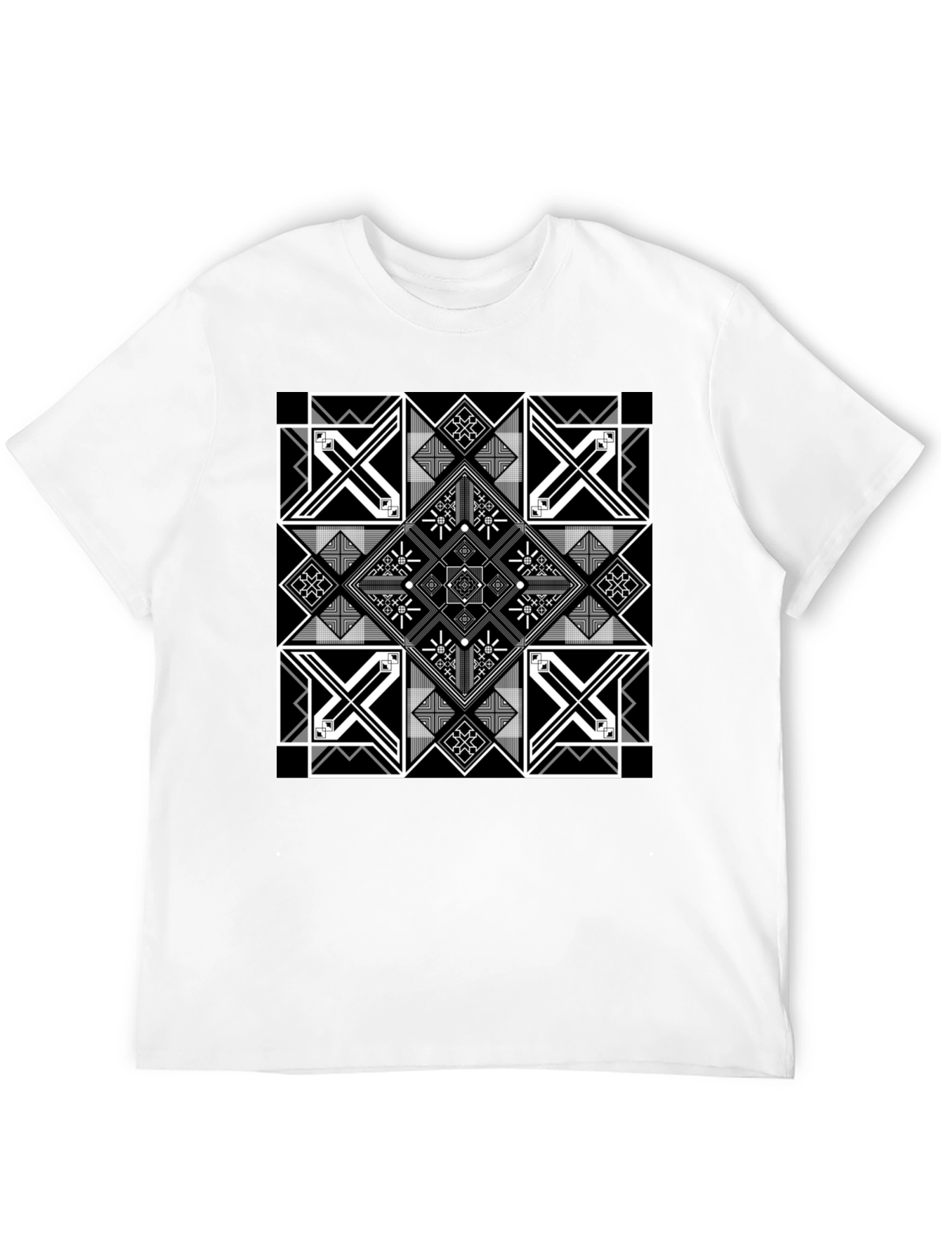 Geometric Pattern Black T-Shirt