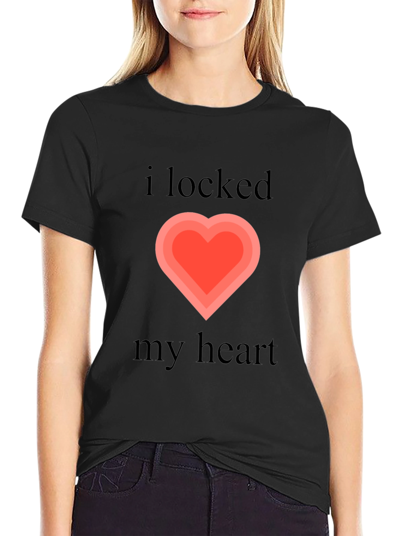 I Locked My Heart Graphic Tee - Black