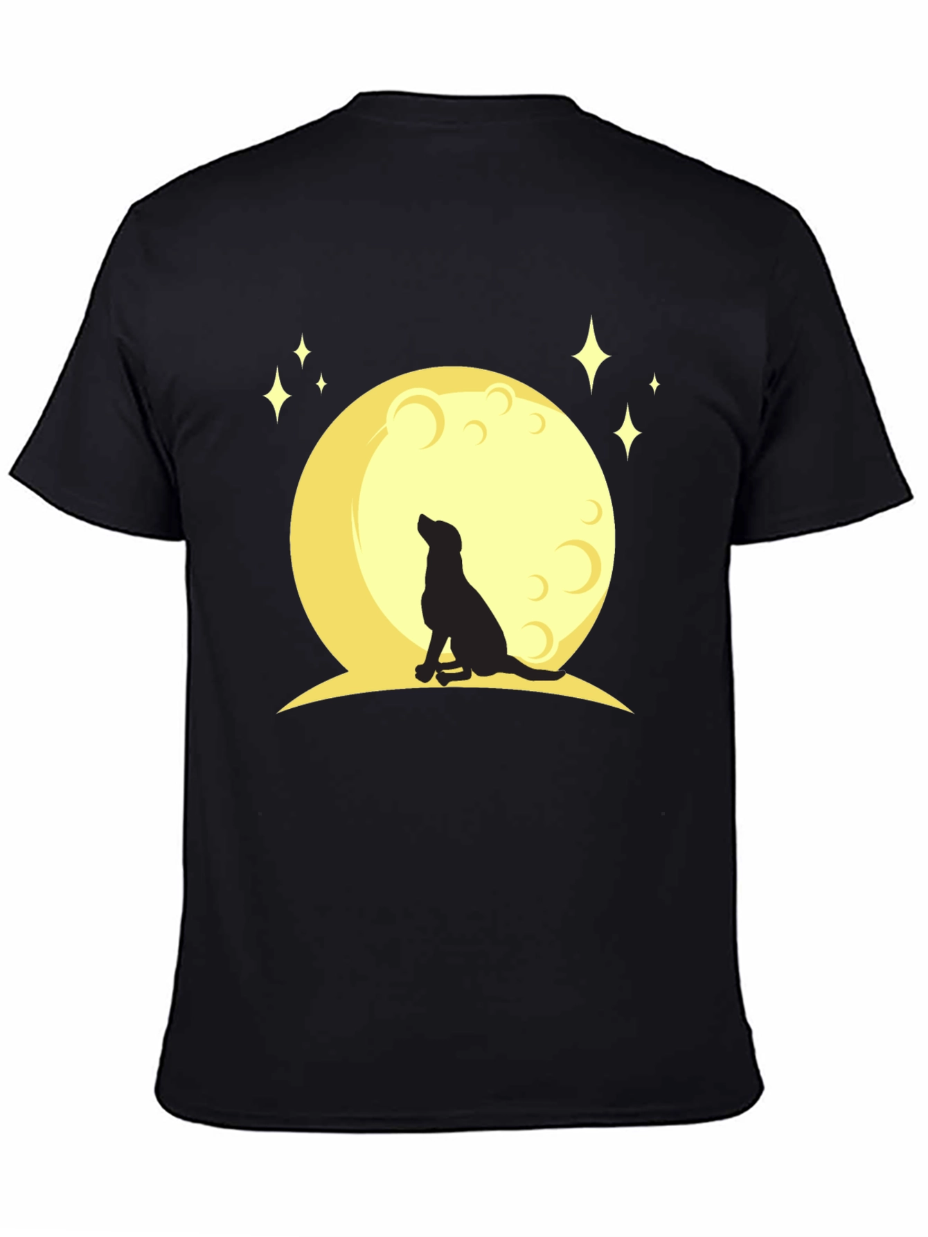 Dog Howling at Moon Graphic T-Shirt