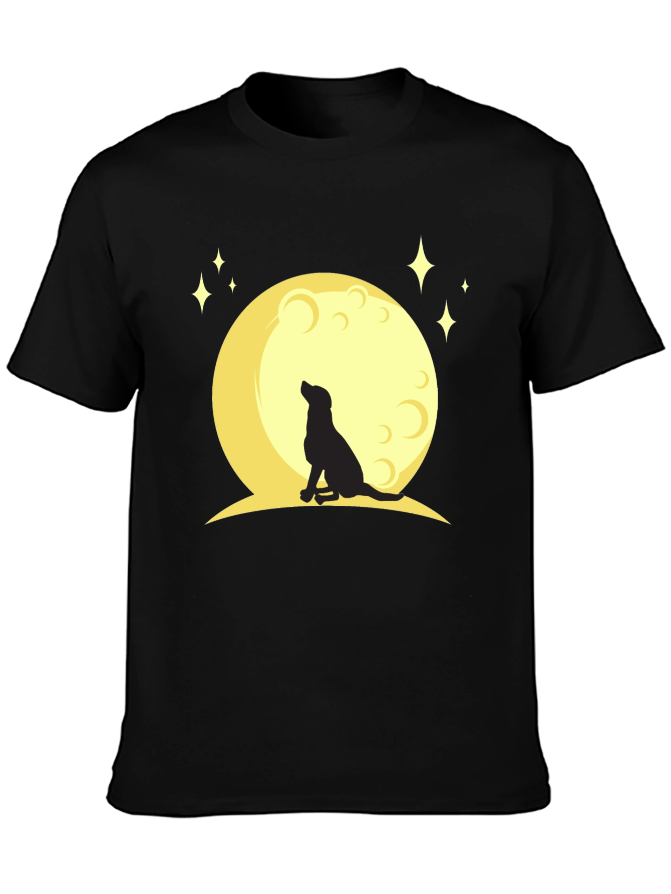 Dog Howling at Moon Graphic T-Shirt