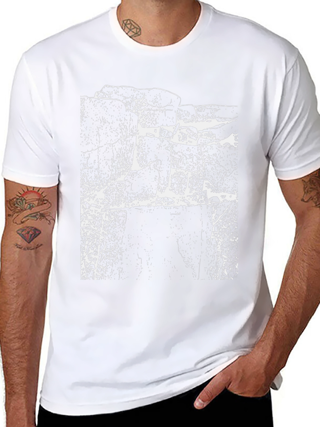 Grunge Rock Face Graphic Black T-Shirt