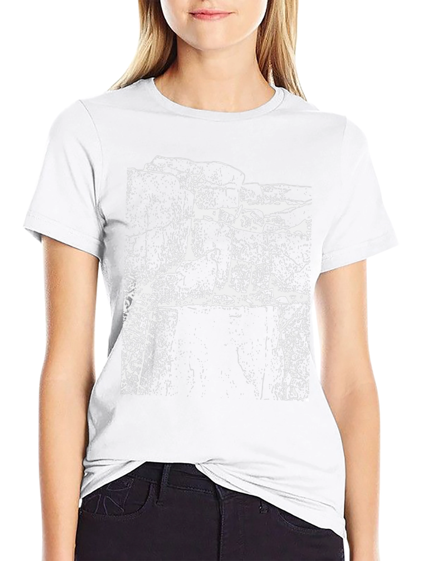 Grunge Rock Face Graphic Black T-Shirt