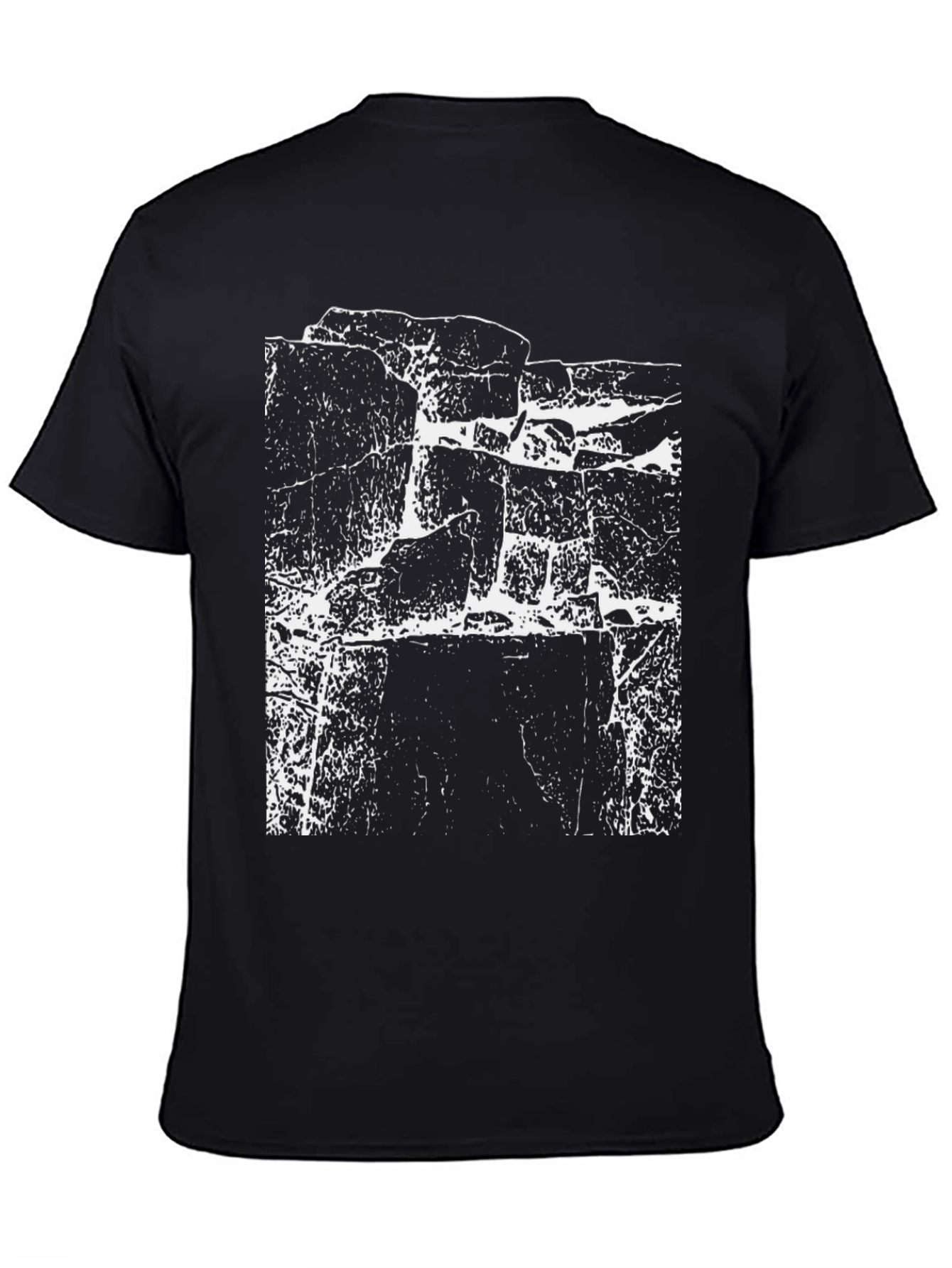 Grunge Rock Face Graphic Black T-Shirt