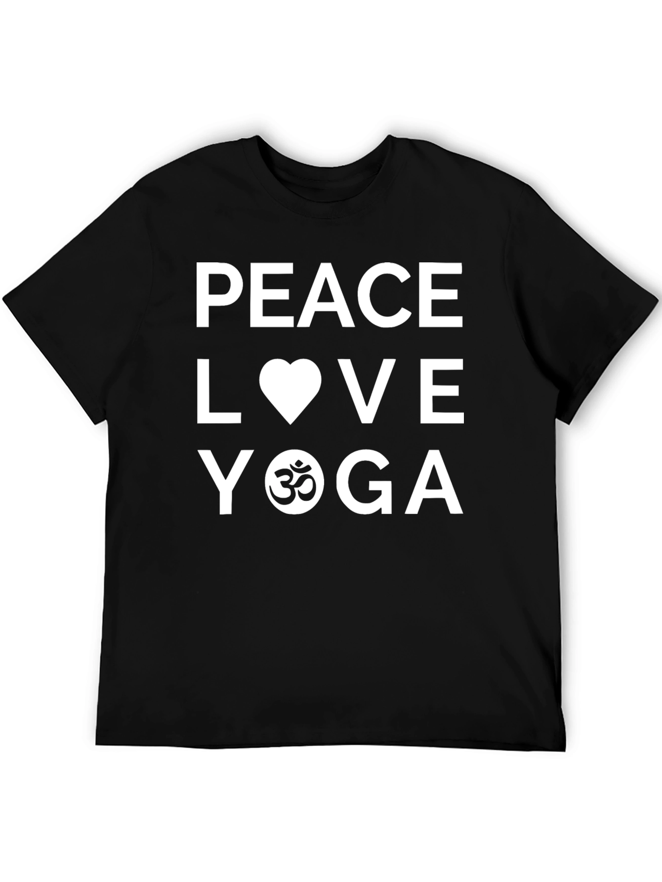 Peace Love Yoga Graphic T-Shirt - Black