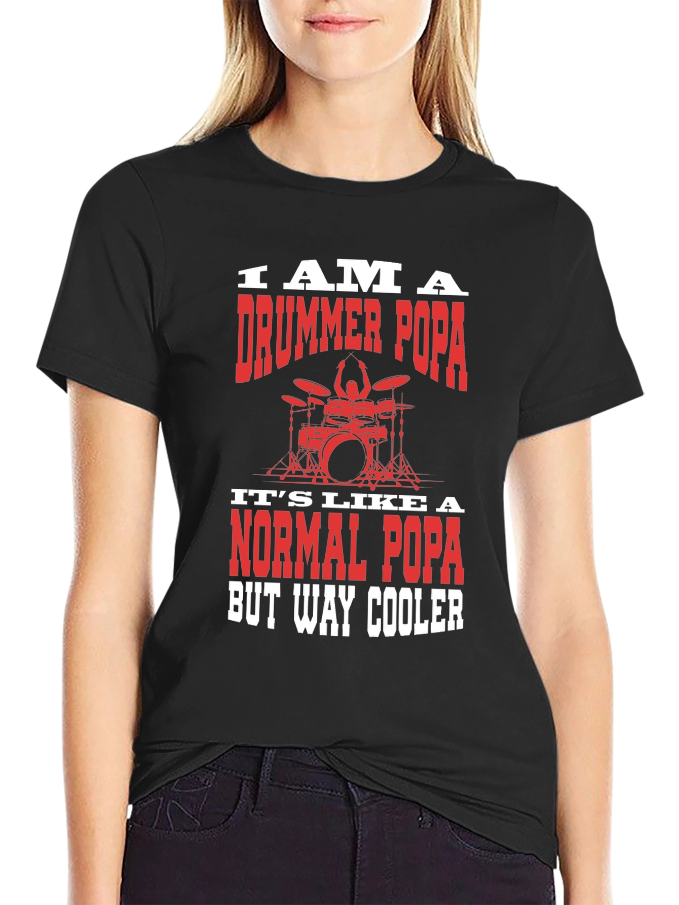 Drummer Popa Graphic T-Shirt - Cool Dad Tee
