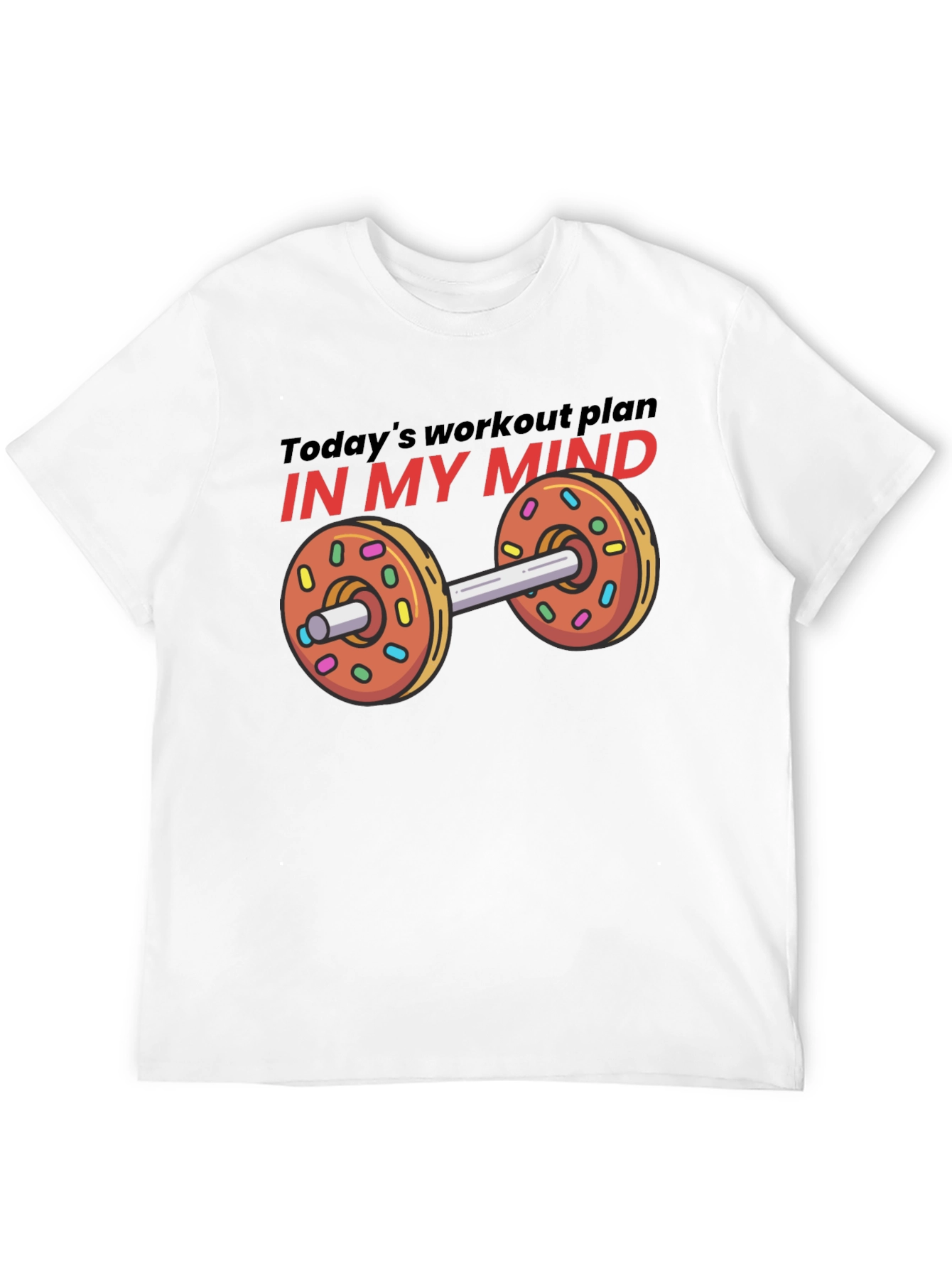 Funny Workout Plan Donut Dumbbell Graphic Tee