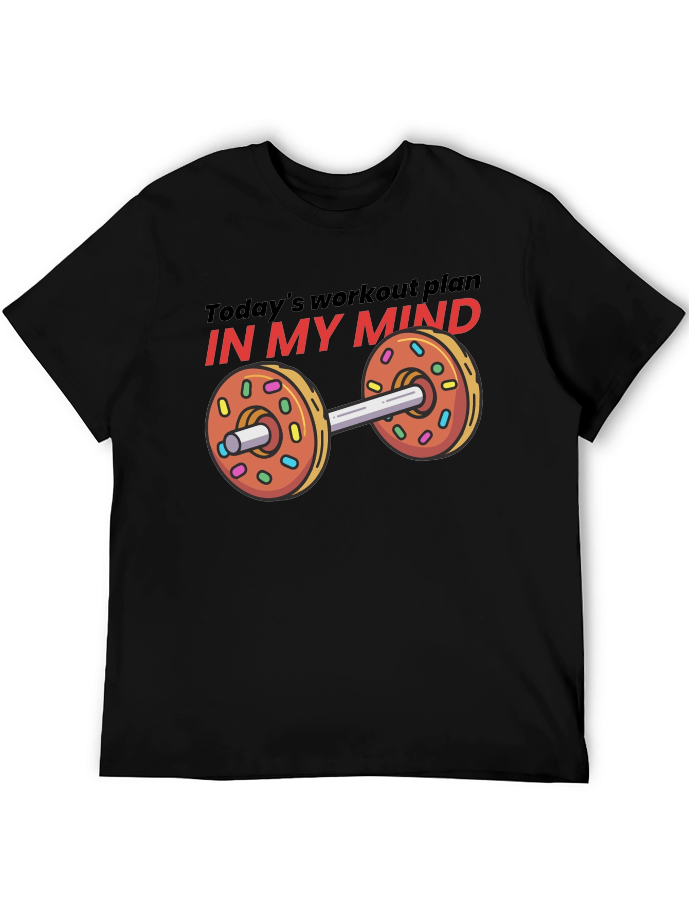 Funny Workout Plan Donut Dumbbell Graphic Tee