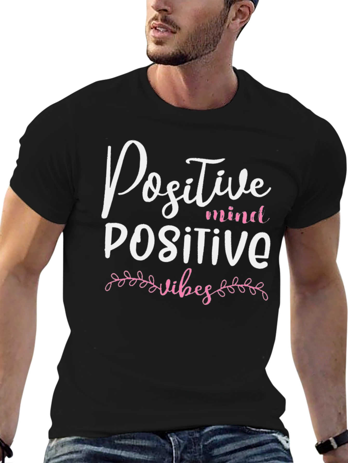 Positive Mind Positive Vibes Black T-Shirt
