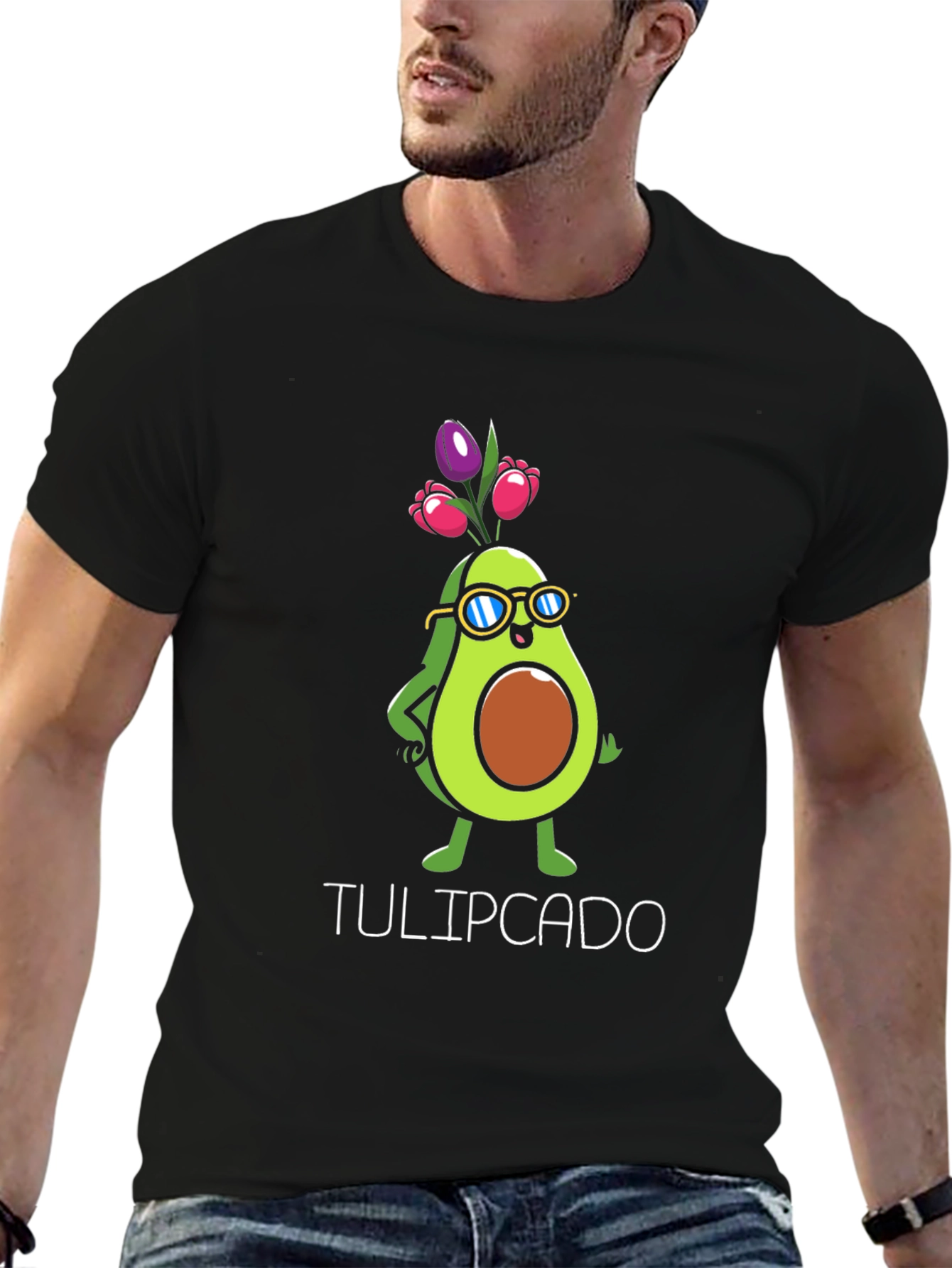 Tulipcado Graphic T-Shirt - Avocado Tulip Funny Tee