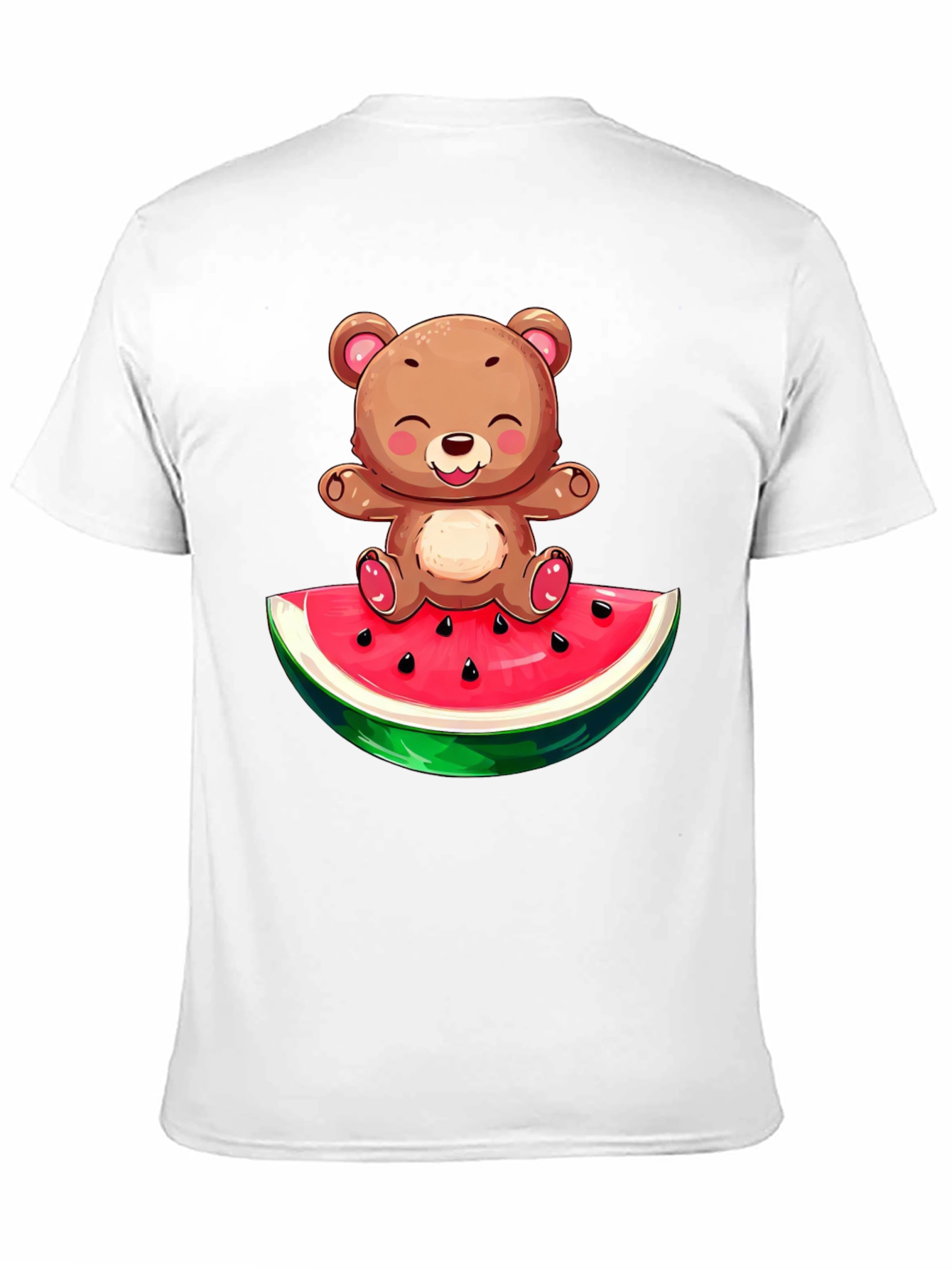 Cute Bear on Watermelon Graphic T-Shirt