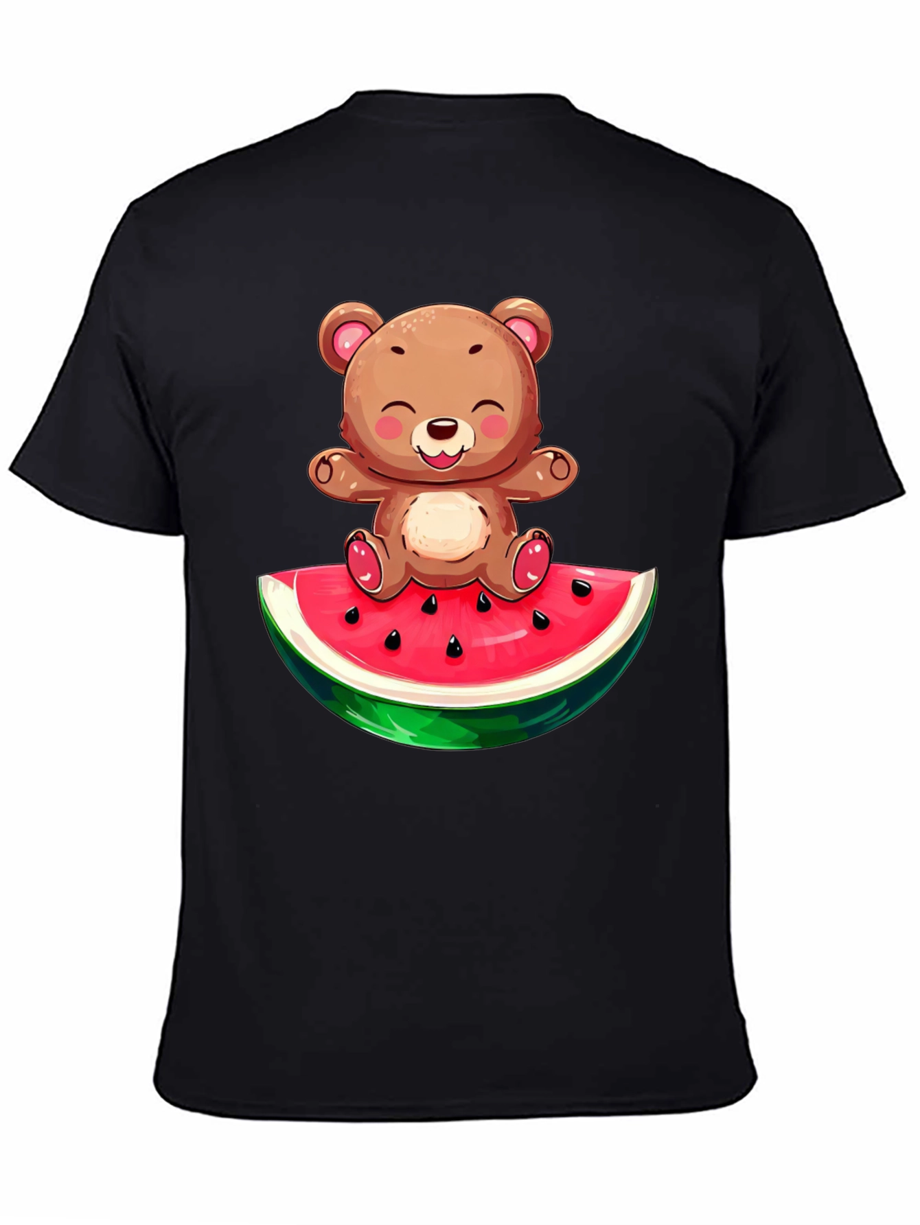 Cute Bear on Watermelon Graphic T-Shirt