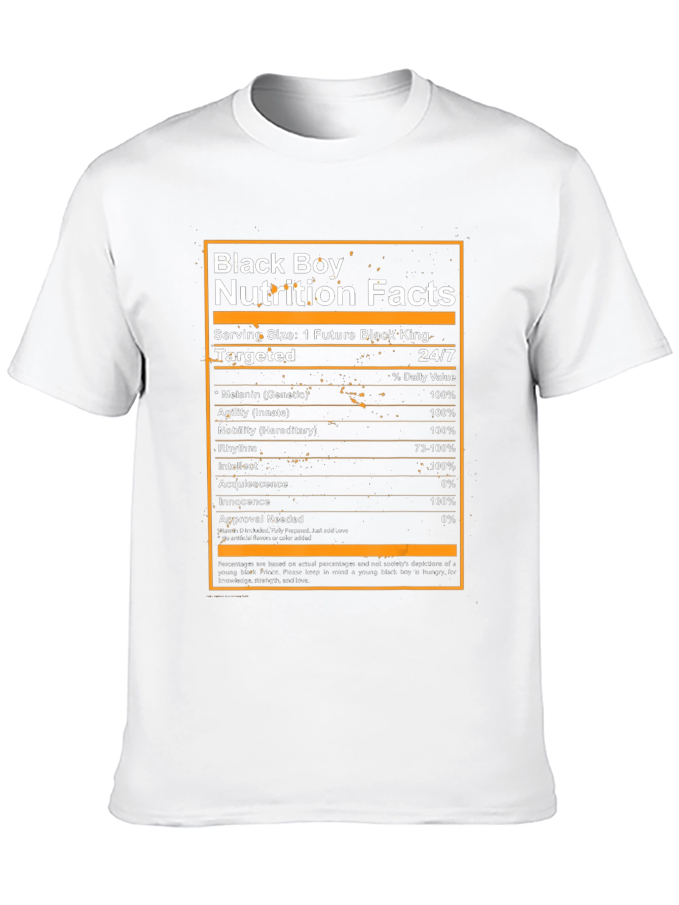 Black Boy Nutrition Facts Graphic Tee