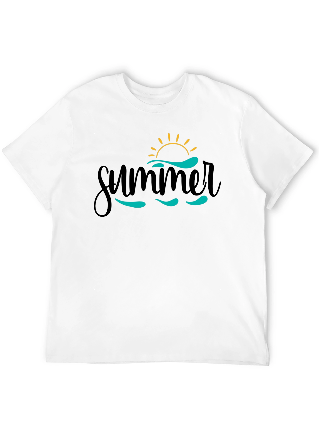 Summer Vibes Graphic Tee - Black Cotton T-Shirt