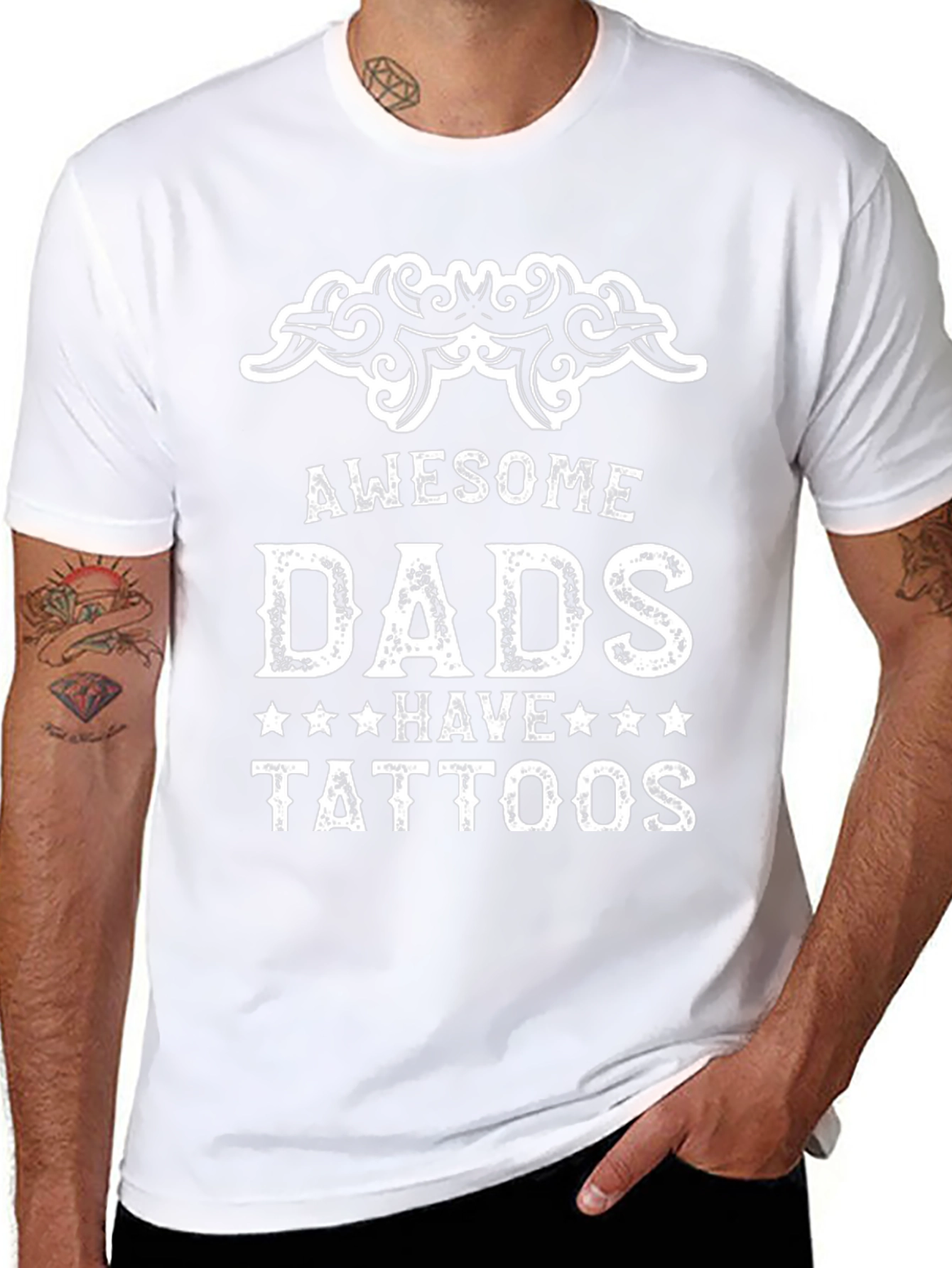 Awesome Dads Have Tattoos Graphic Tee