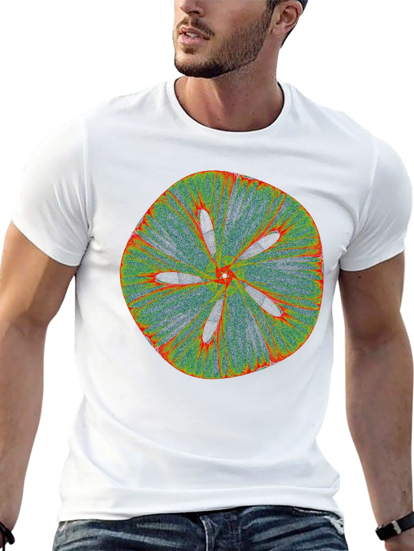 Abstract Flower Tee - Black Cotton Blend