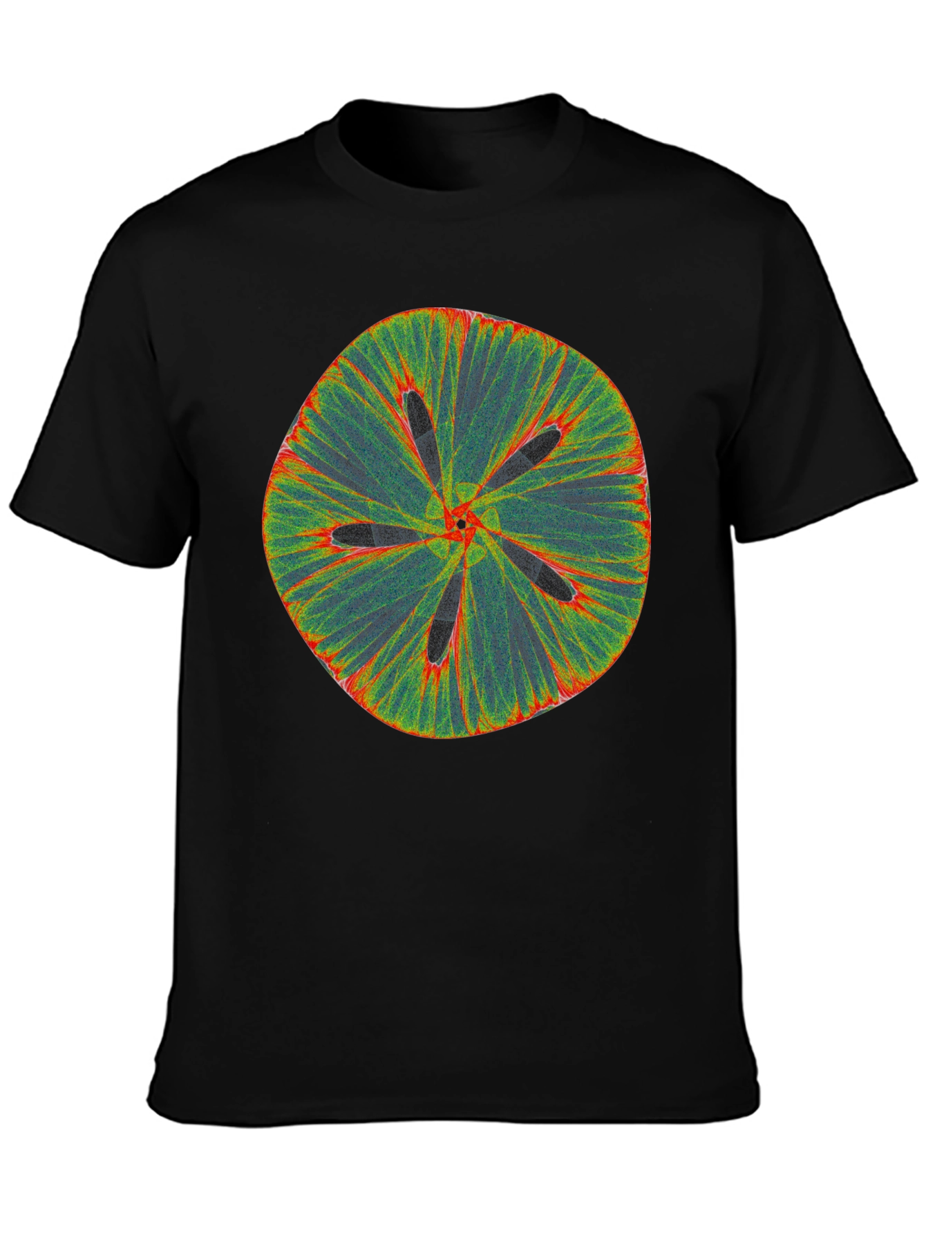 Abstract Flower Tee - Black Cotton Blend