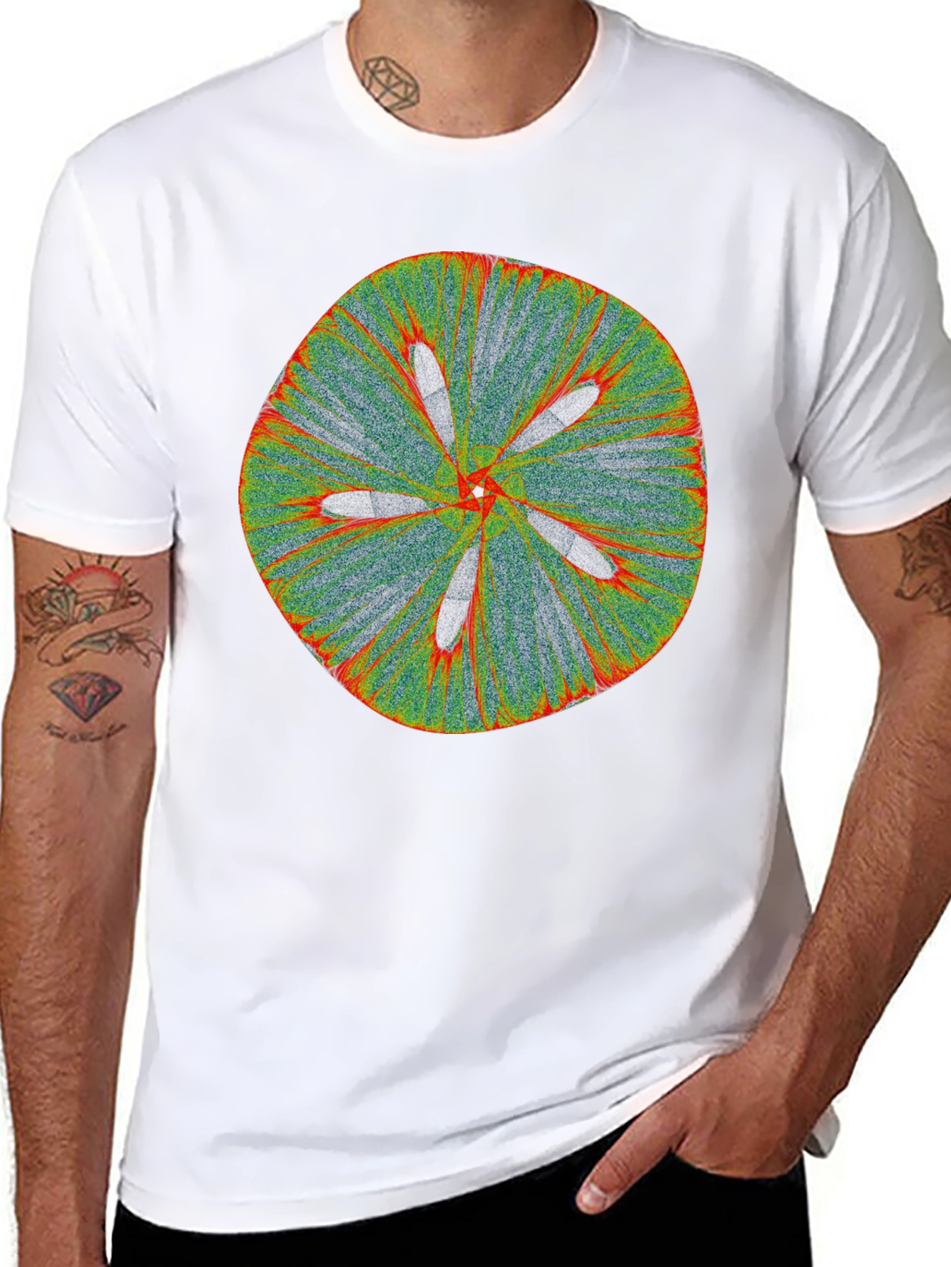 Abstract Flower Tee - Black Cotton Blend