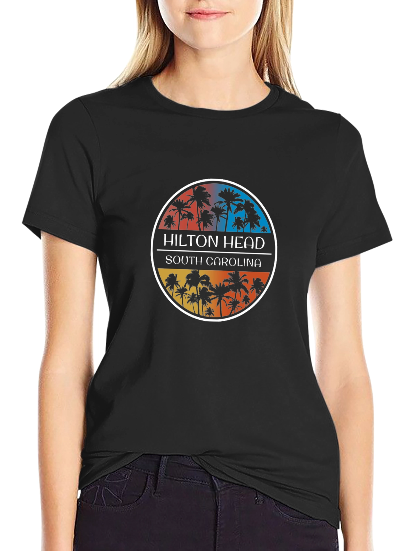 Hilton Head South Carolina Palm Tree Graphic Tee