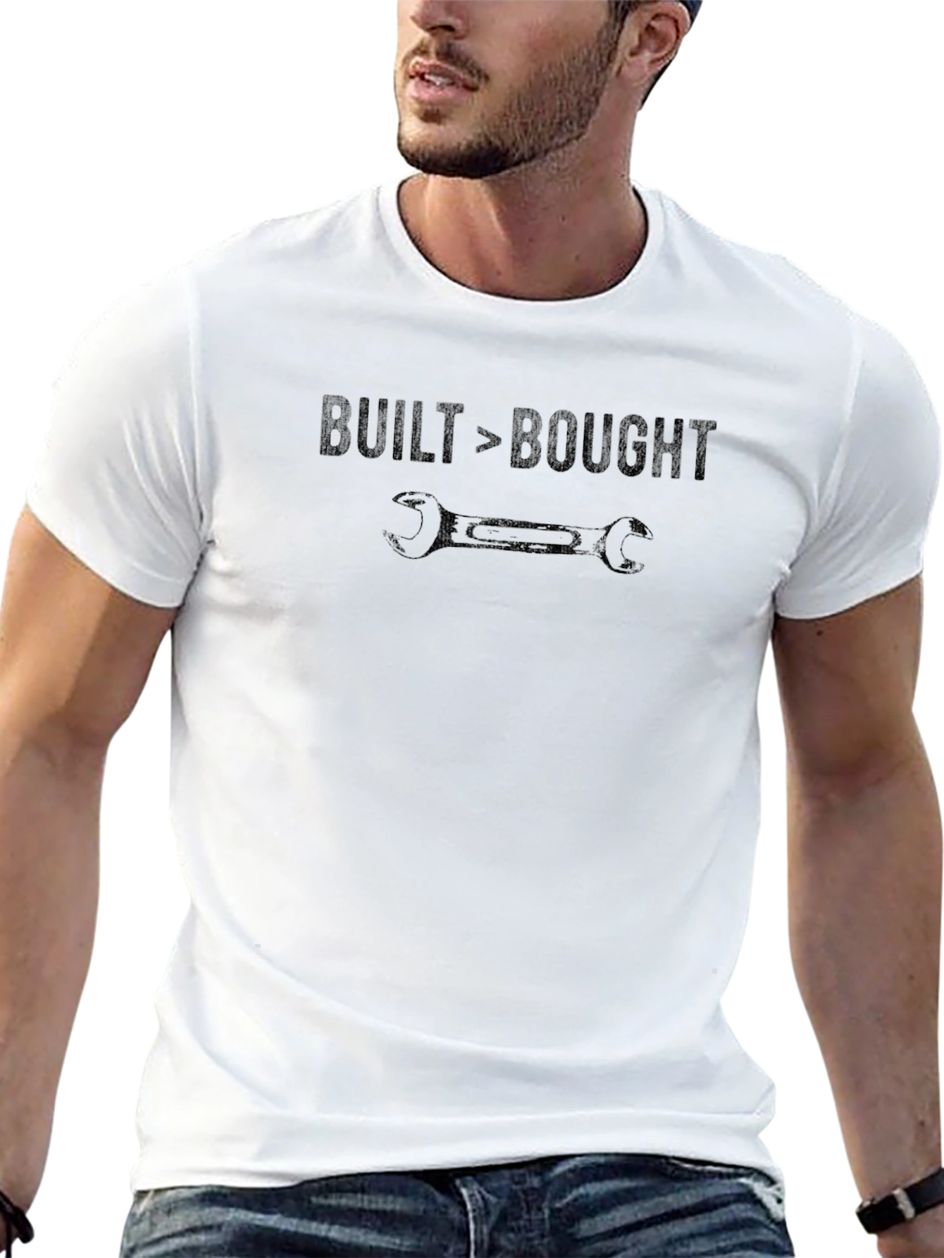 Built > Bought T-Shirt - Mechanic Car Enthusiast Tee
