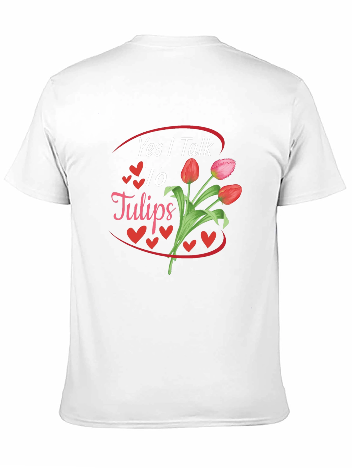 Yes I Talk to Tulips Black Graphic Tee