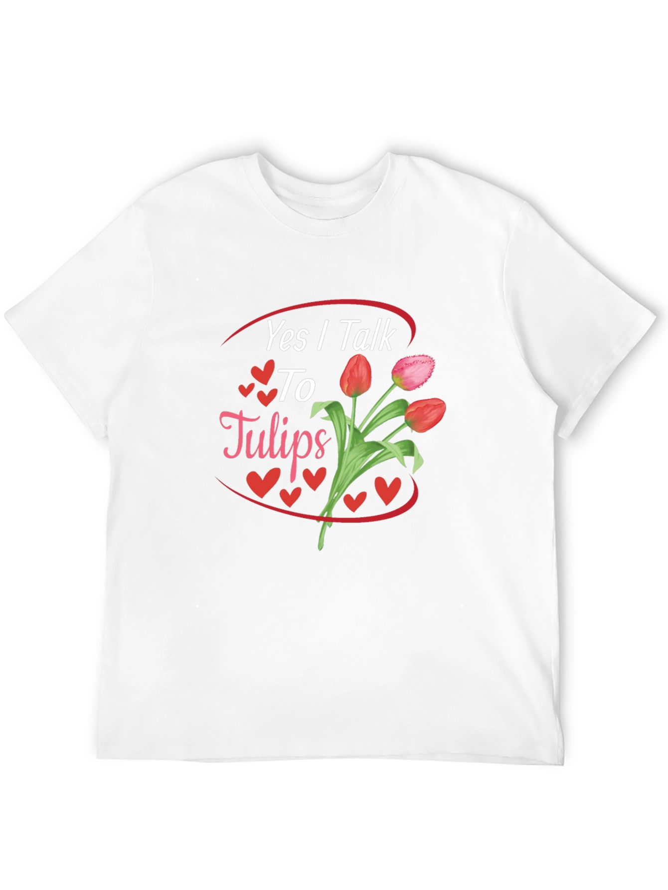 Yes I Talk to Tulips Black Graphic Tee