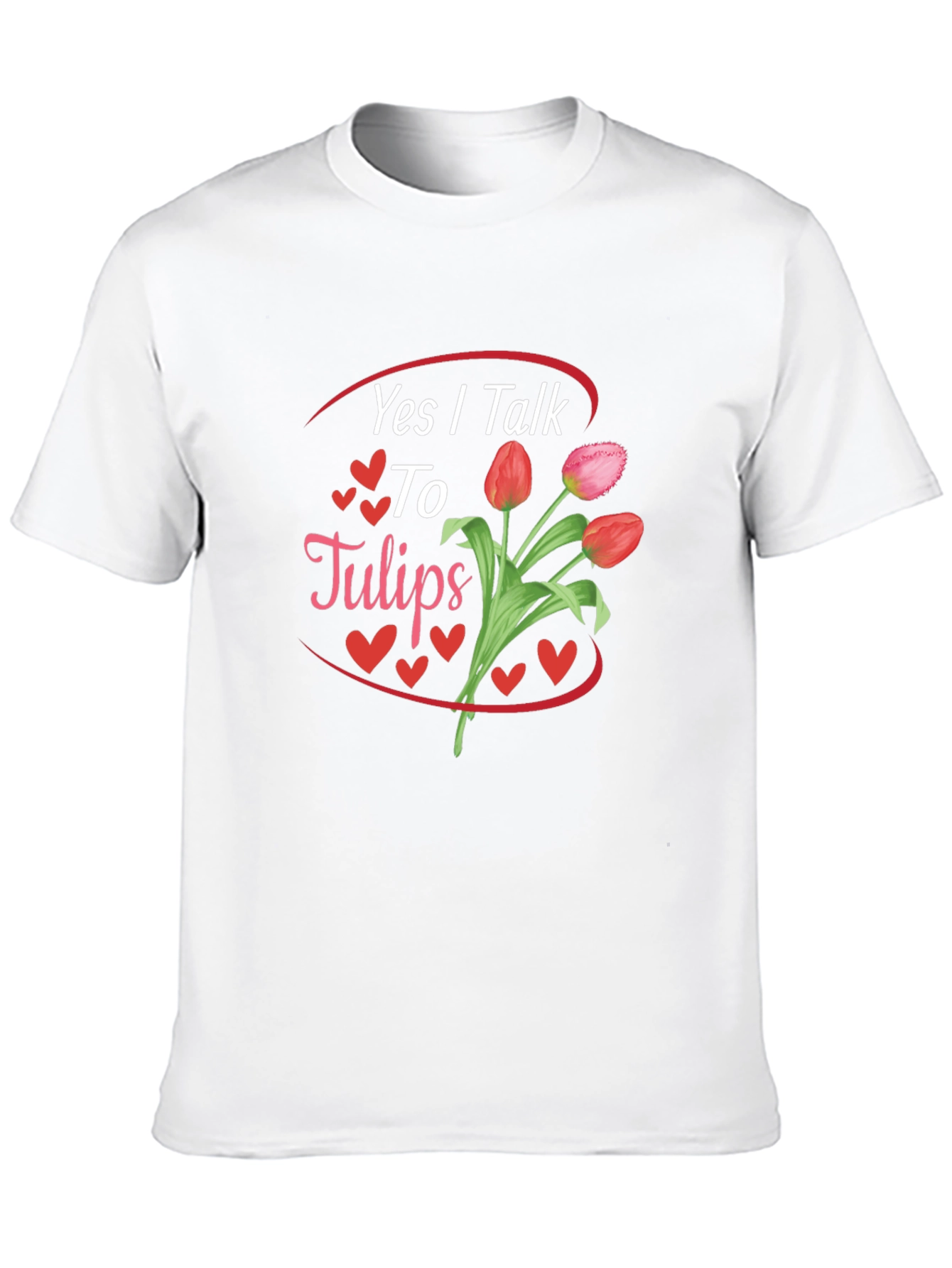 Yes I Talk to Tulips Black Graphic Tee