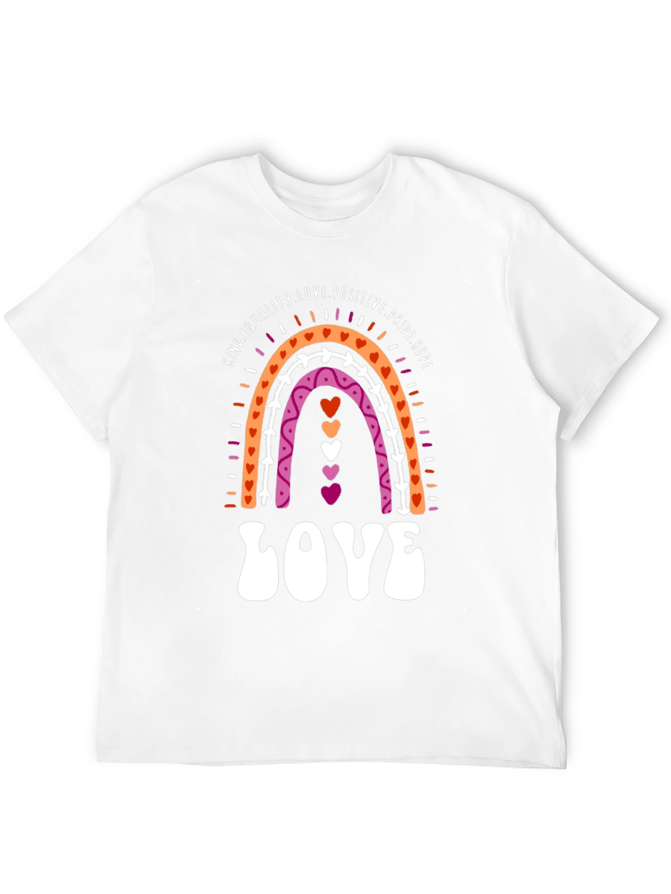 Lesbian Pride Rainbow LOVE Graphic Tee