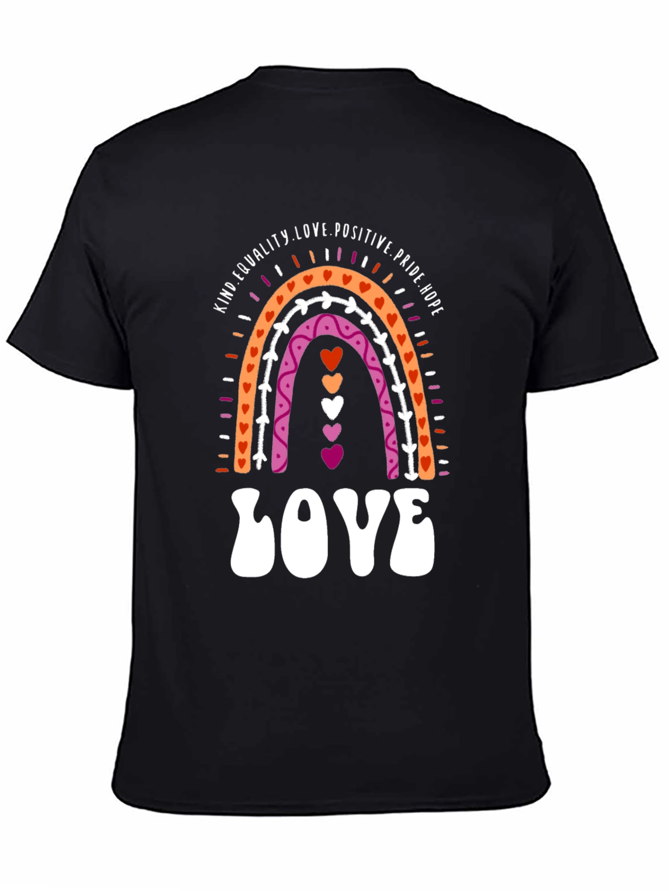 Lesbian Pride Rainbow LOVE Graphic Tee