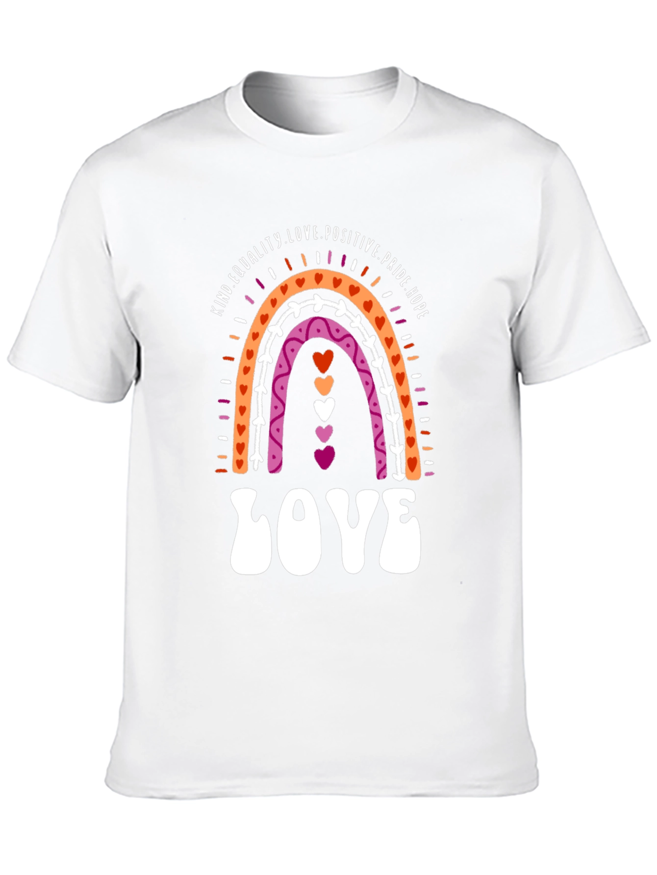 Lesbian Pride Rainbow LOVE Graphic Tee