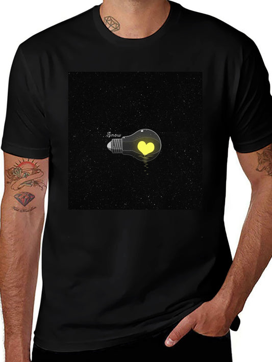 Heart Bulb Tee - Mens Black Graphic T-Shirt