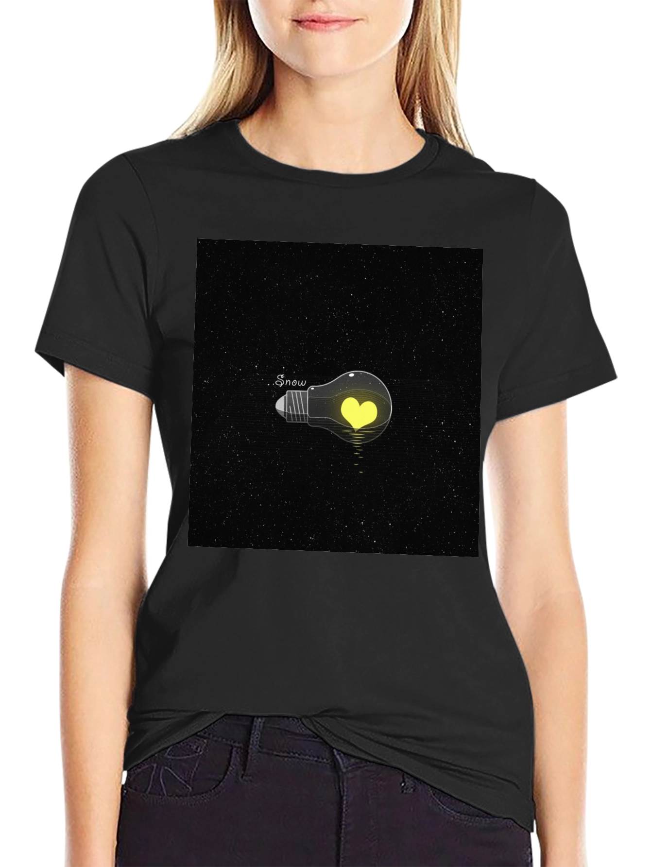 Heart Bulb Tee - Mens Black Graphic T-Shirt