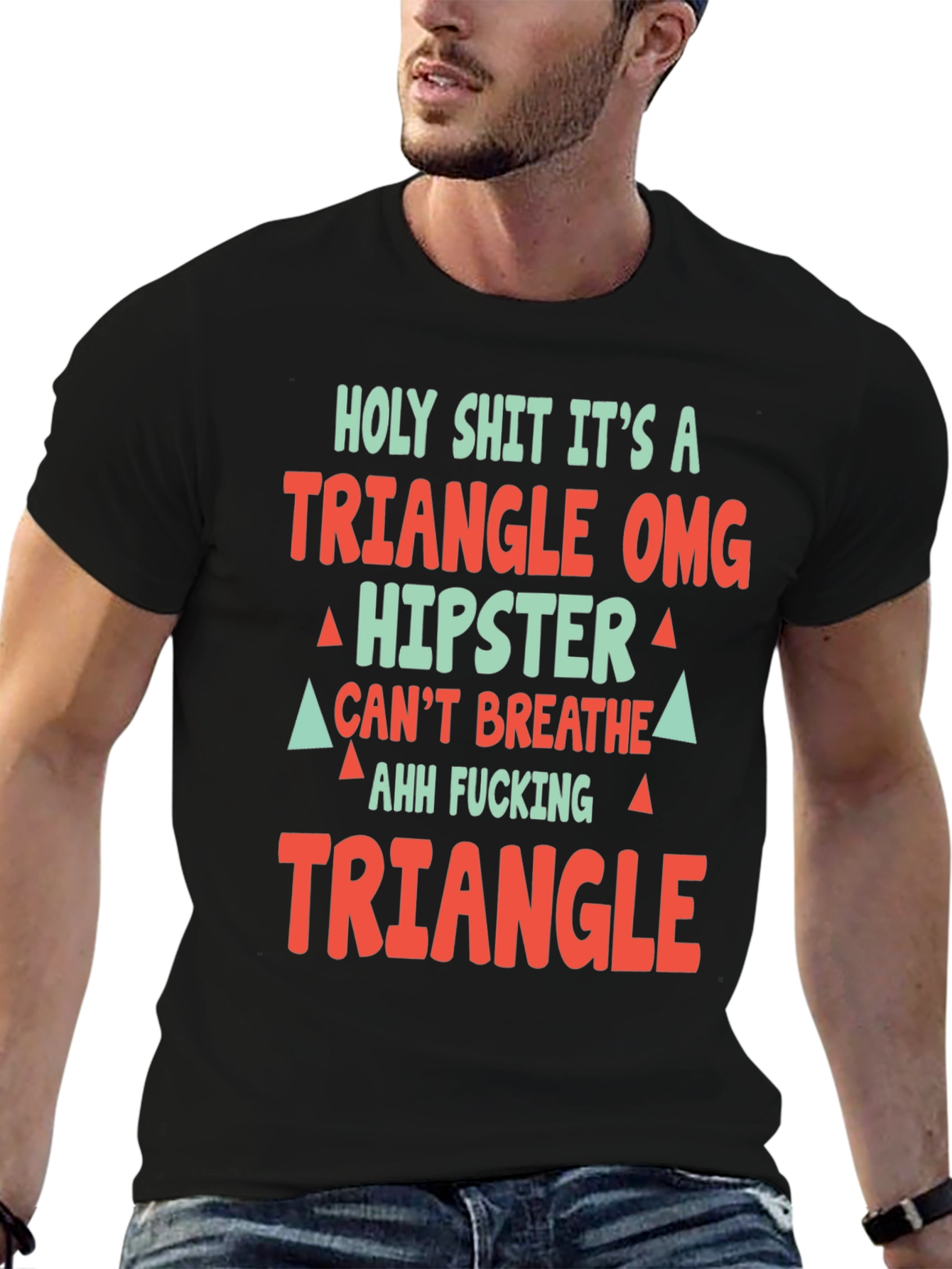 Funny Triangle Graphic Tee - Hipster Humor T-Shirt