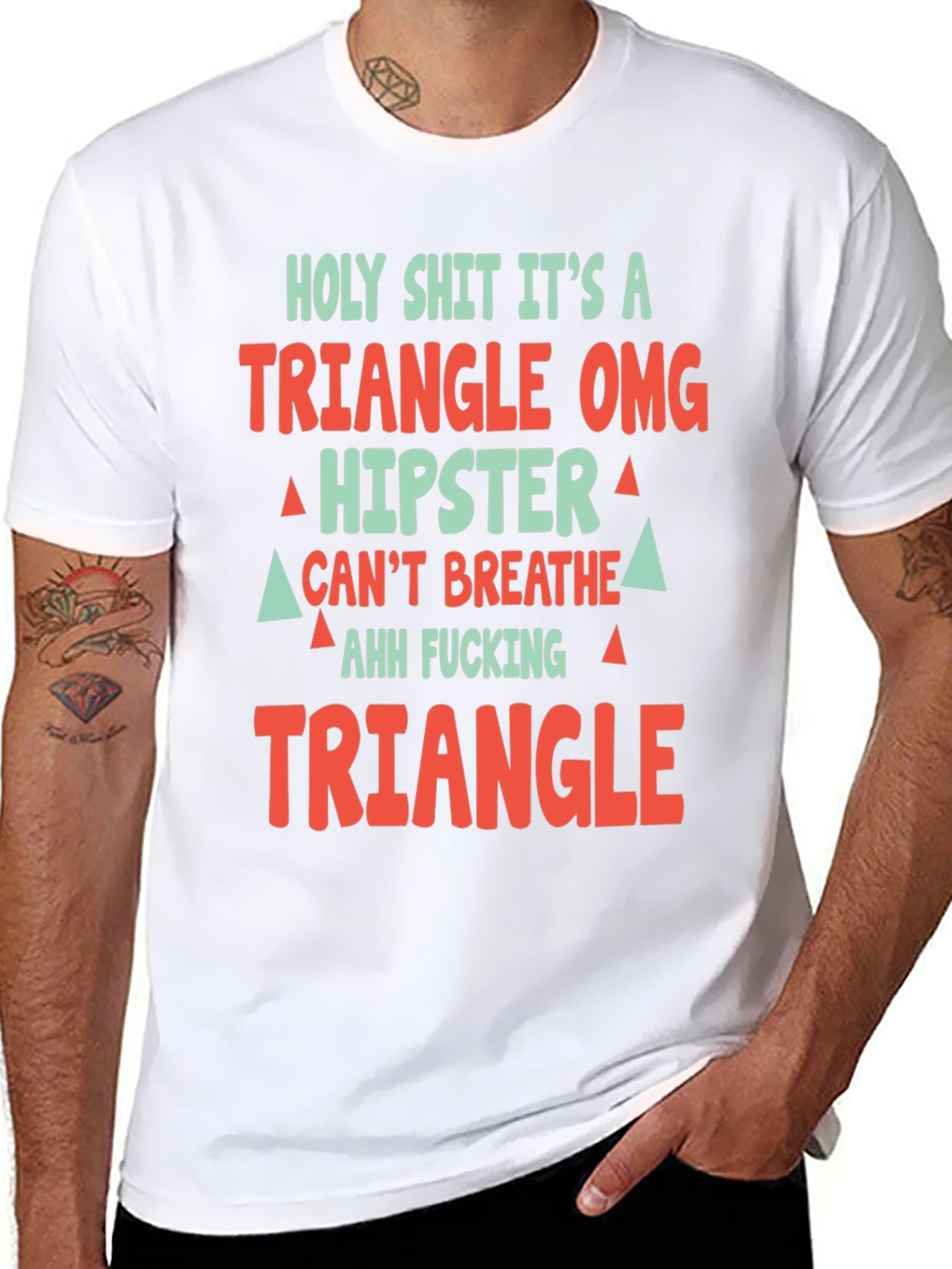Funny Triangle Graphic Tee - Hipster Humor T-Shirt
