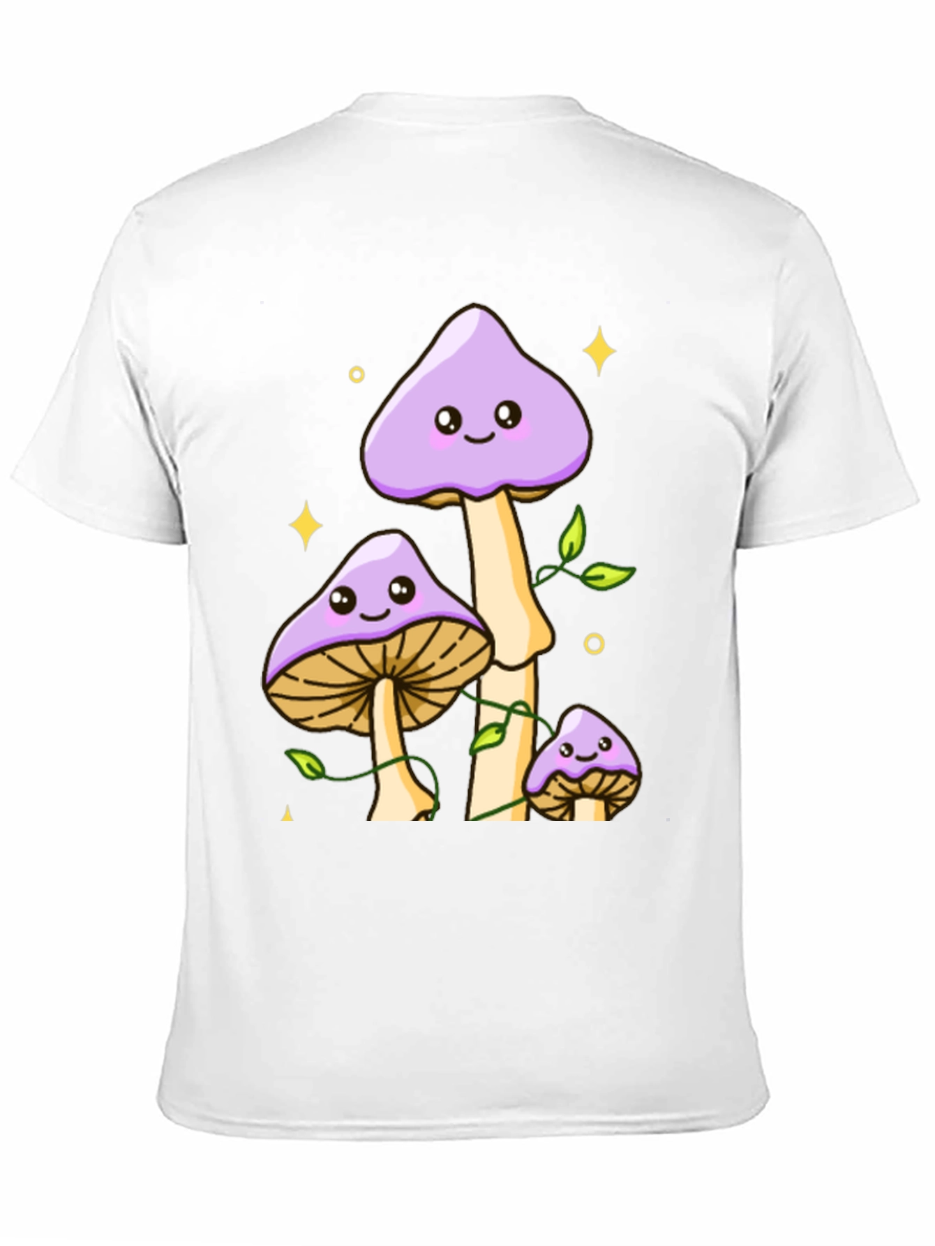 Cute Mushroom Graphic Tee - Black Cotton Shirt