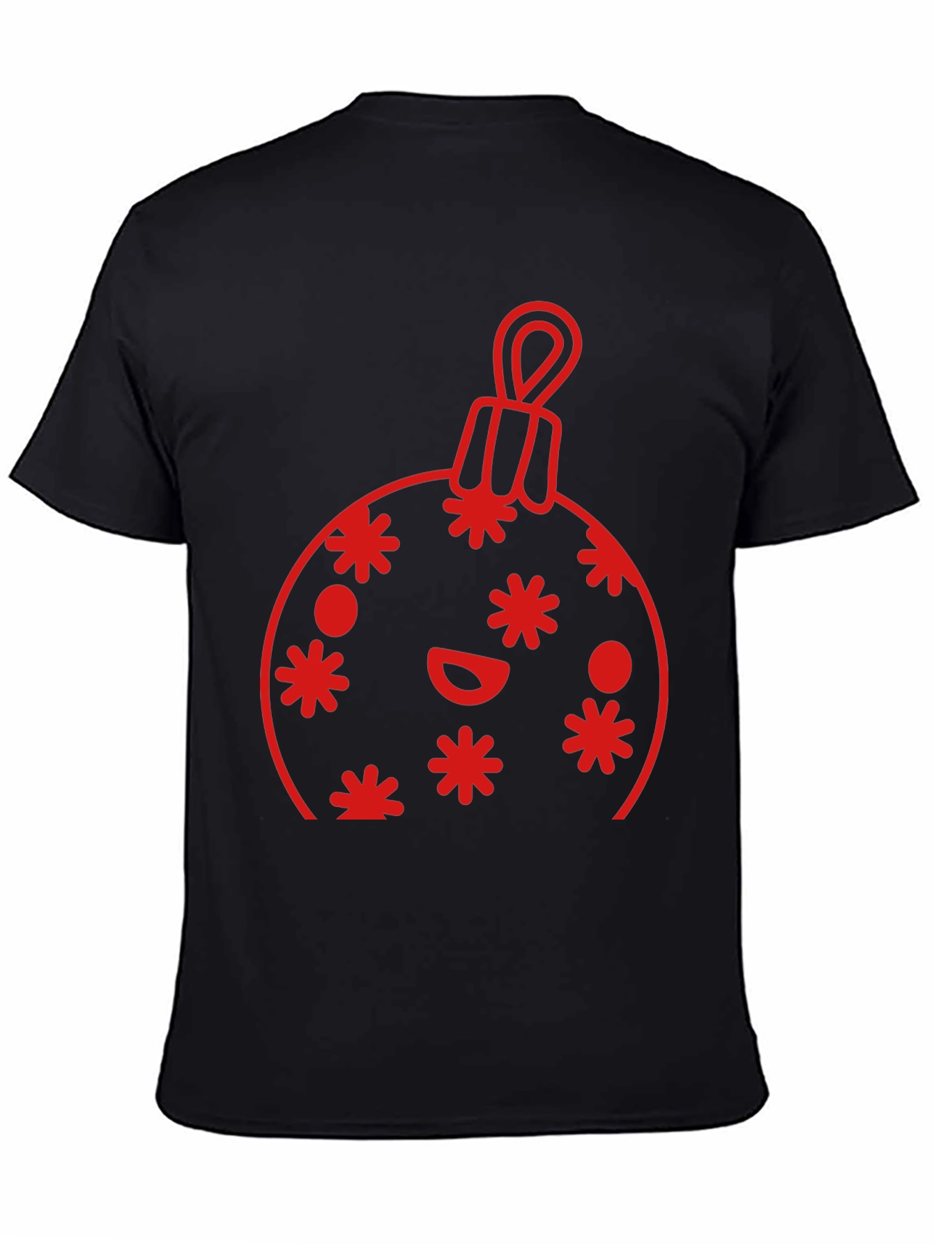 Festive Holiday Ornament Graphic Tee - Black