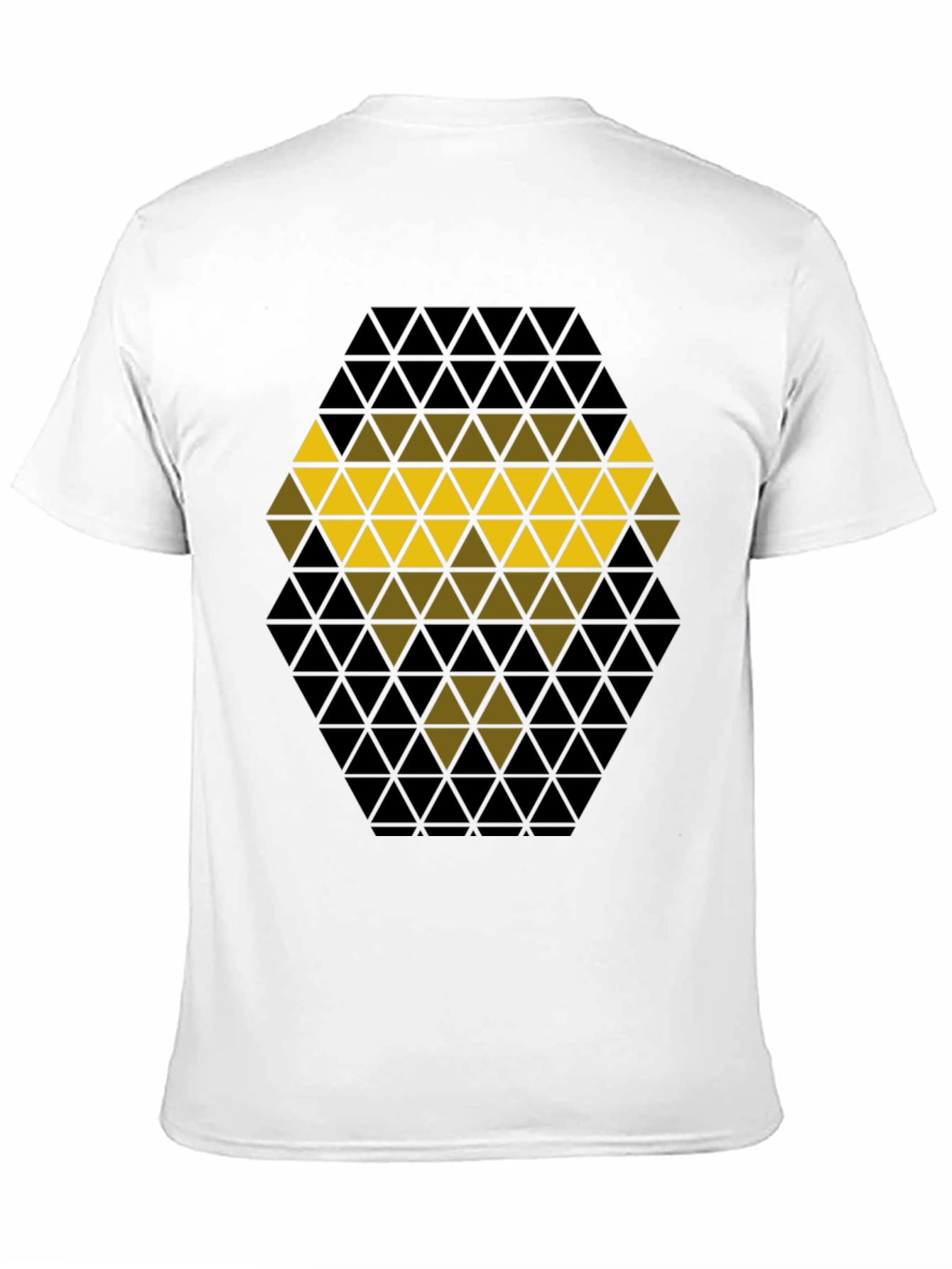 Geometric Triangle Pattern Black T-Shirt