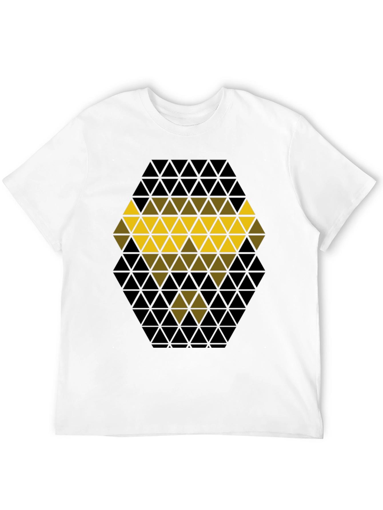Geometric Triangle Pattern Black T-Shirt
