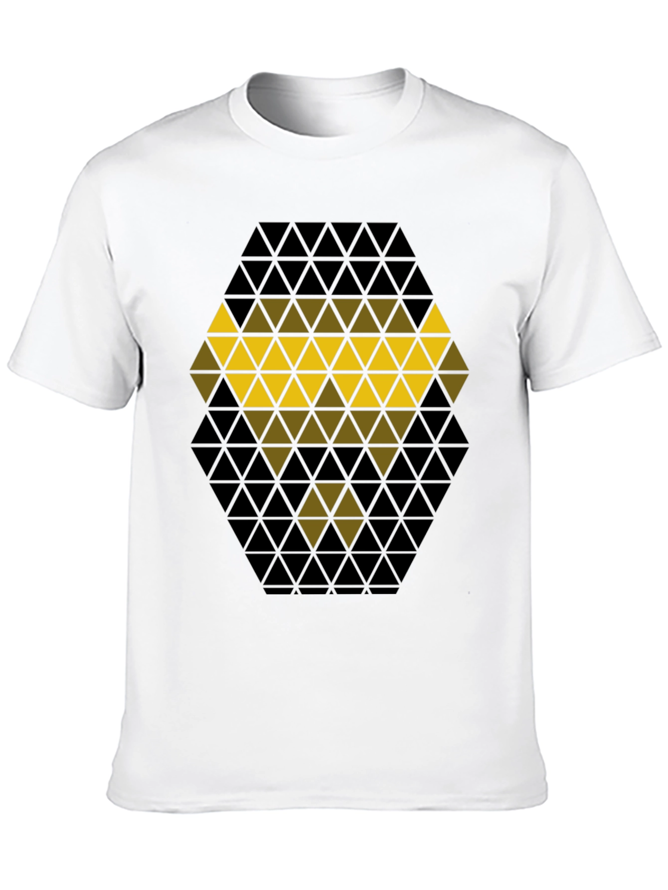 Geometric Triangle Pattern Black T-Shirt